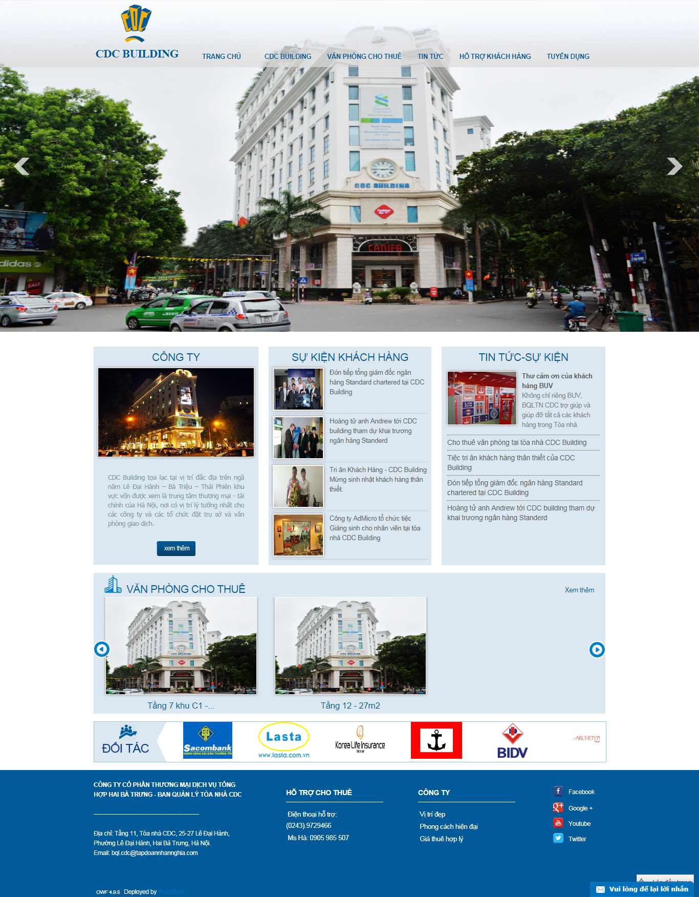 Thiết kế Website cho thuê văn phòng - cdcbuilding.vn - VietWebGroup.Vn