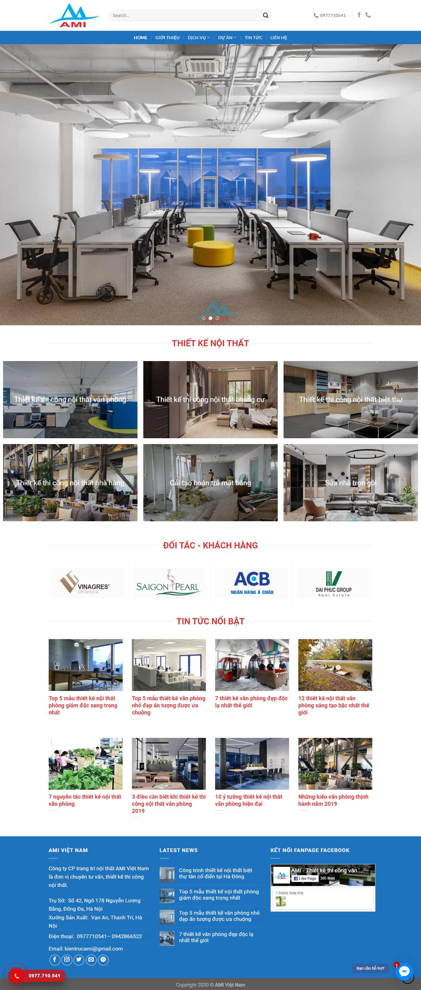 Thiết kế Website trang trí nội thất - kientrucami.com - VietWebGroup.Vn
