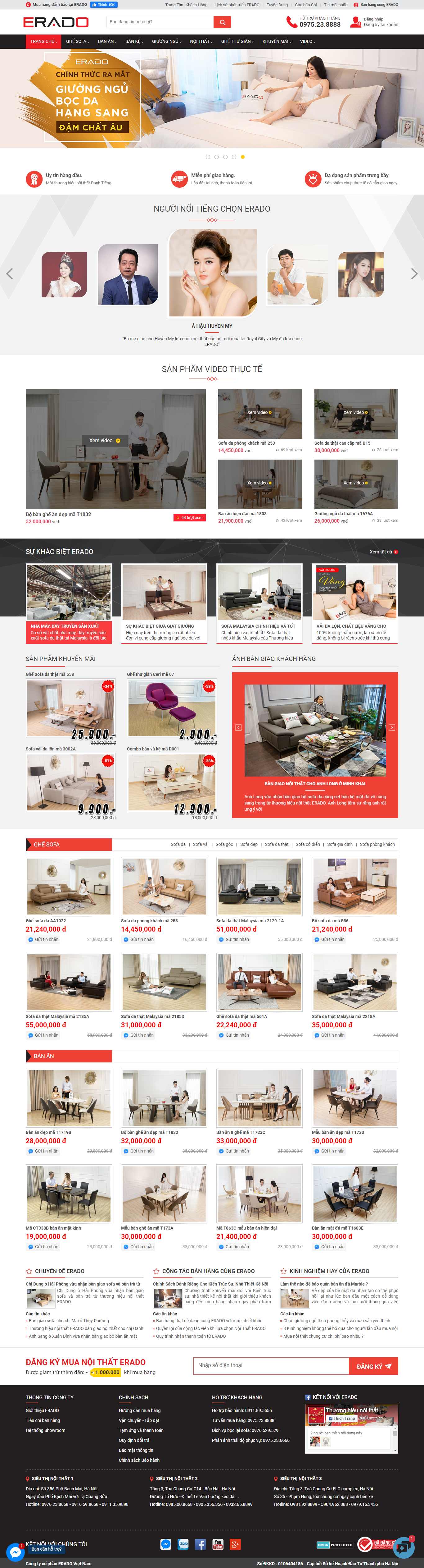 Thiết kế Website trang trí nội thất - erado.vn - VietWebGroup.Vn