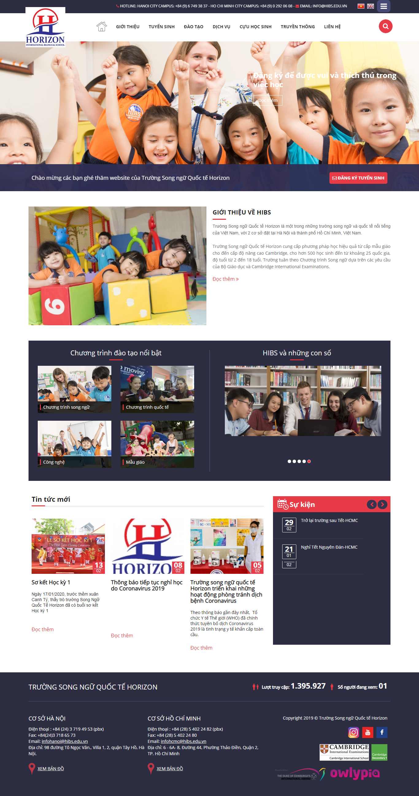 Thiết kế Website trường mẫu giáo - hibs.edu.vn - VietWebGroup.Vn