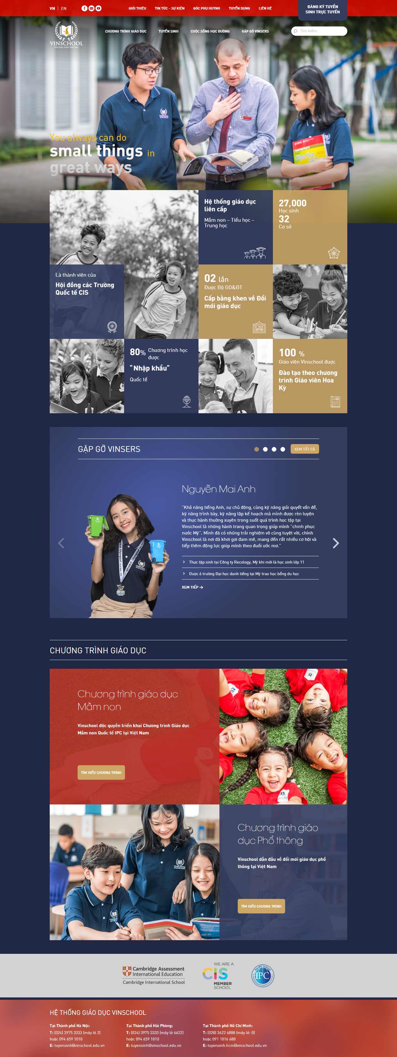 Thiết kế Website trường mẫu giáo - vinschool.edu.vn - VietWebGroup.Vn