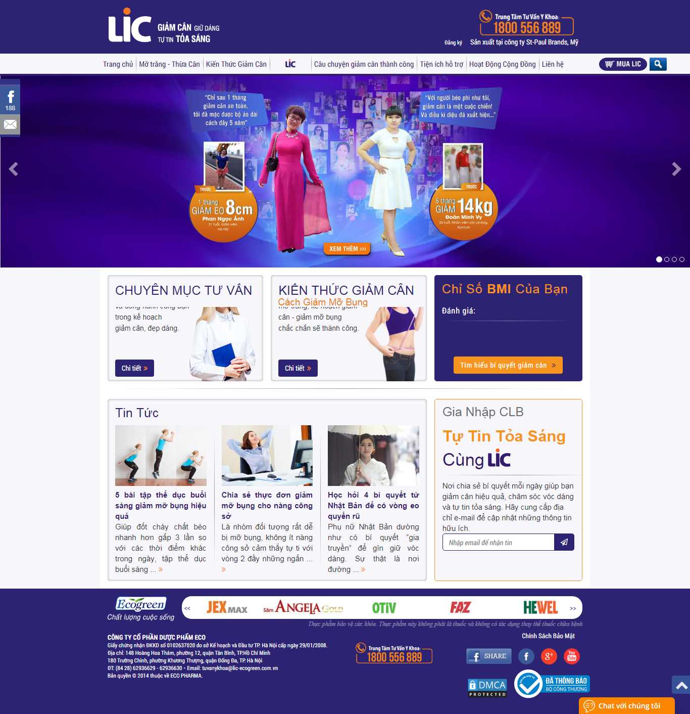 Thiết kế Website thuốc giảm cân - www.lic-ecogreen.com.vn - VietWebGroup.Vn