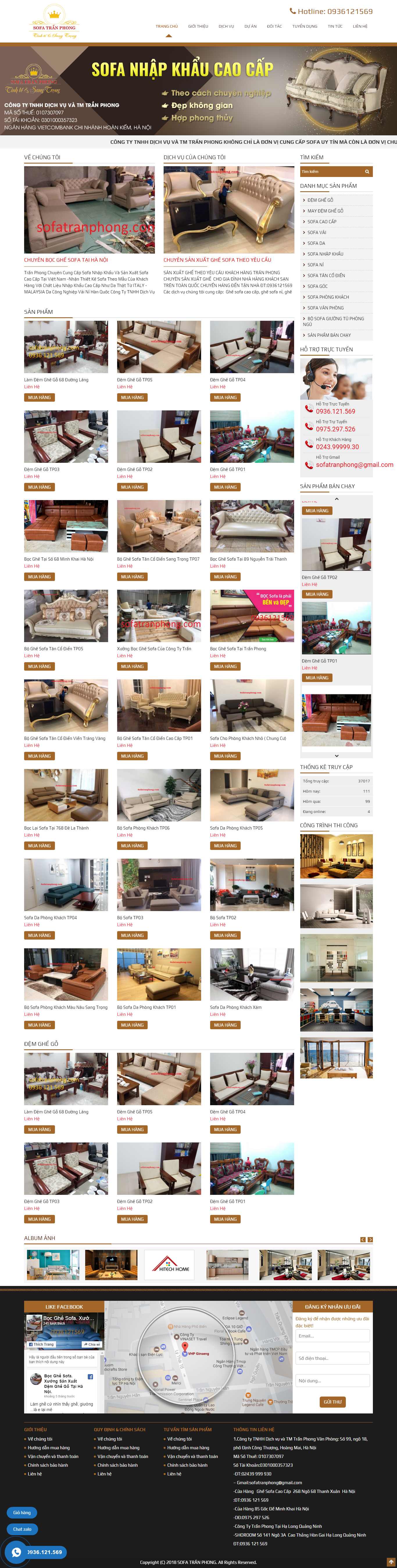 Thiết kế Website bọc ghế da - sofatranphong.com - VietWebGroup.Vn