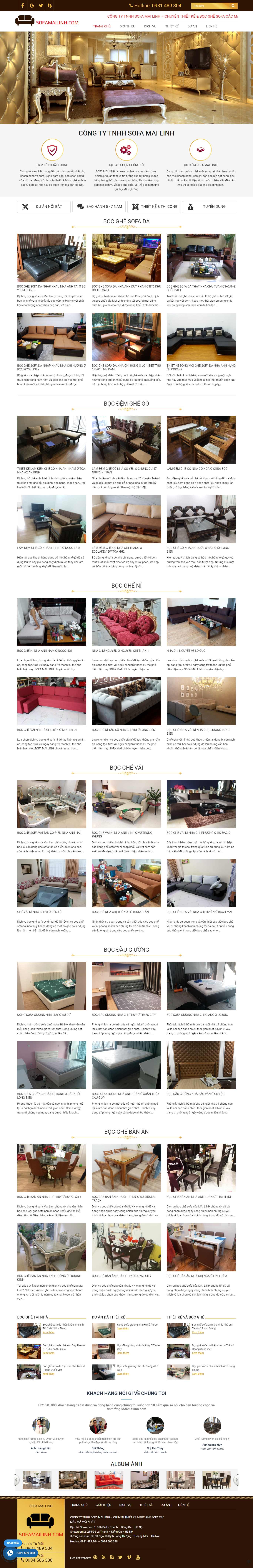 Thiết kế Website bọc ghế da - sofamailinh.com - VietWebGroup.Vn