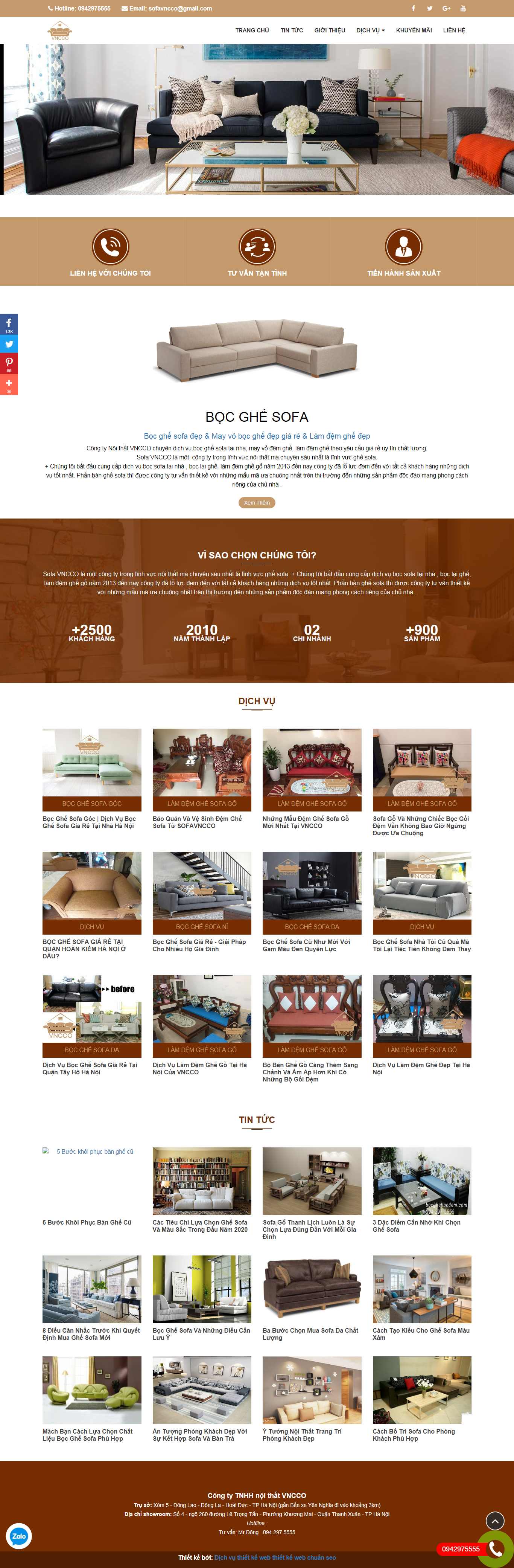 Thiết kế Website bọc ghế da - bocghebocdem.com - VietWebGroup.Vn