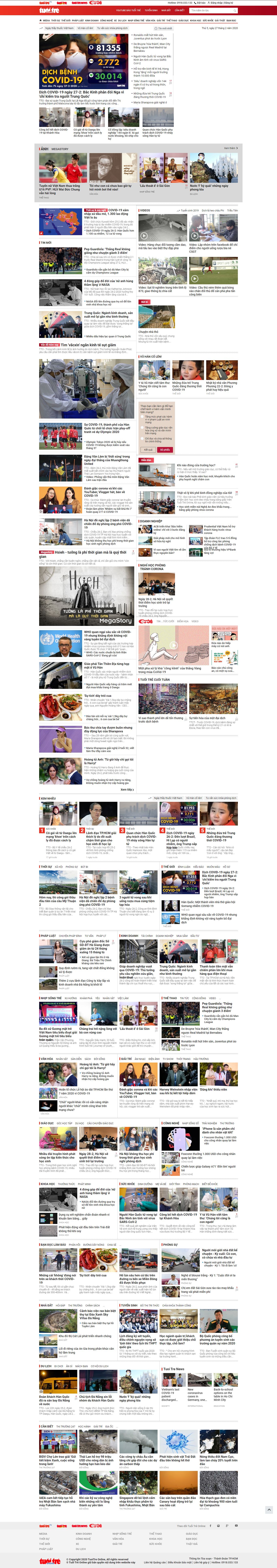 Thiết kế Website báo chí - tuoitre.vn - VietWebGroup.Vn