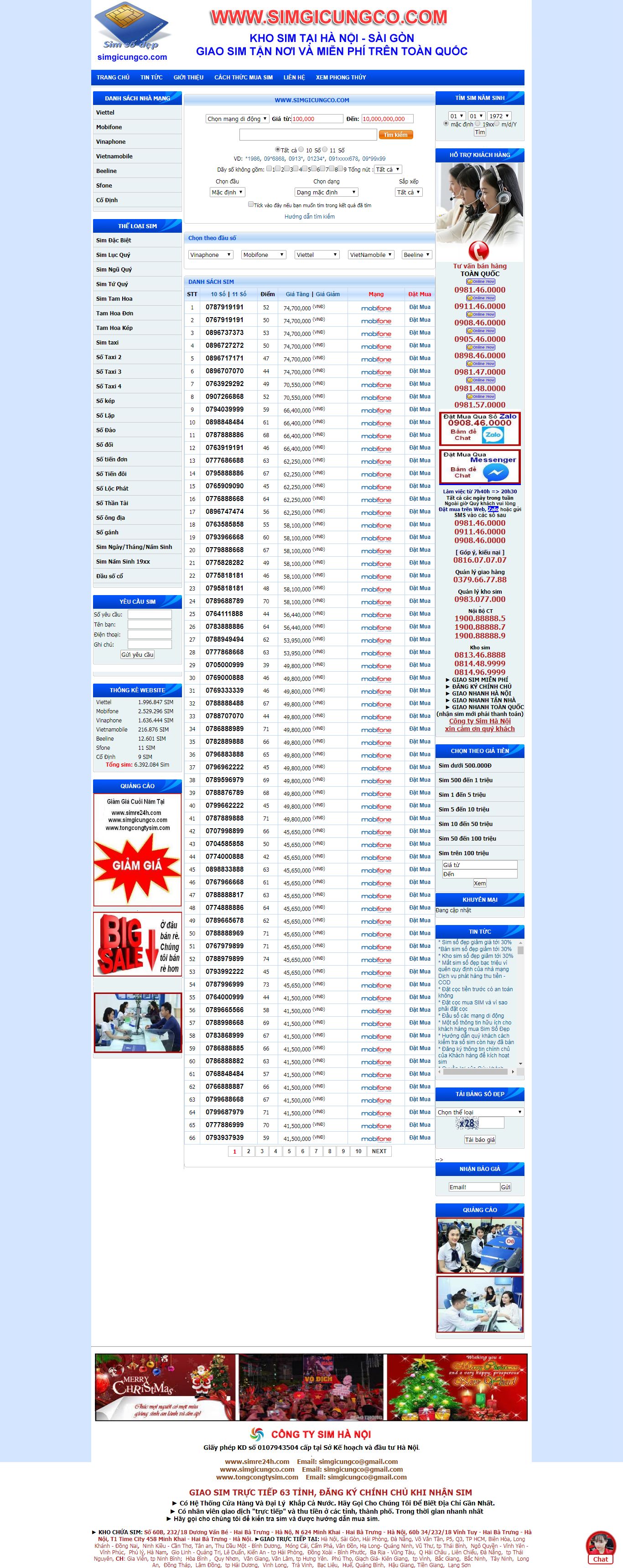 Thiết kế Website bán sim - simgicungco.com - VietWebGroup.Vn