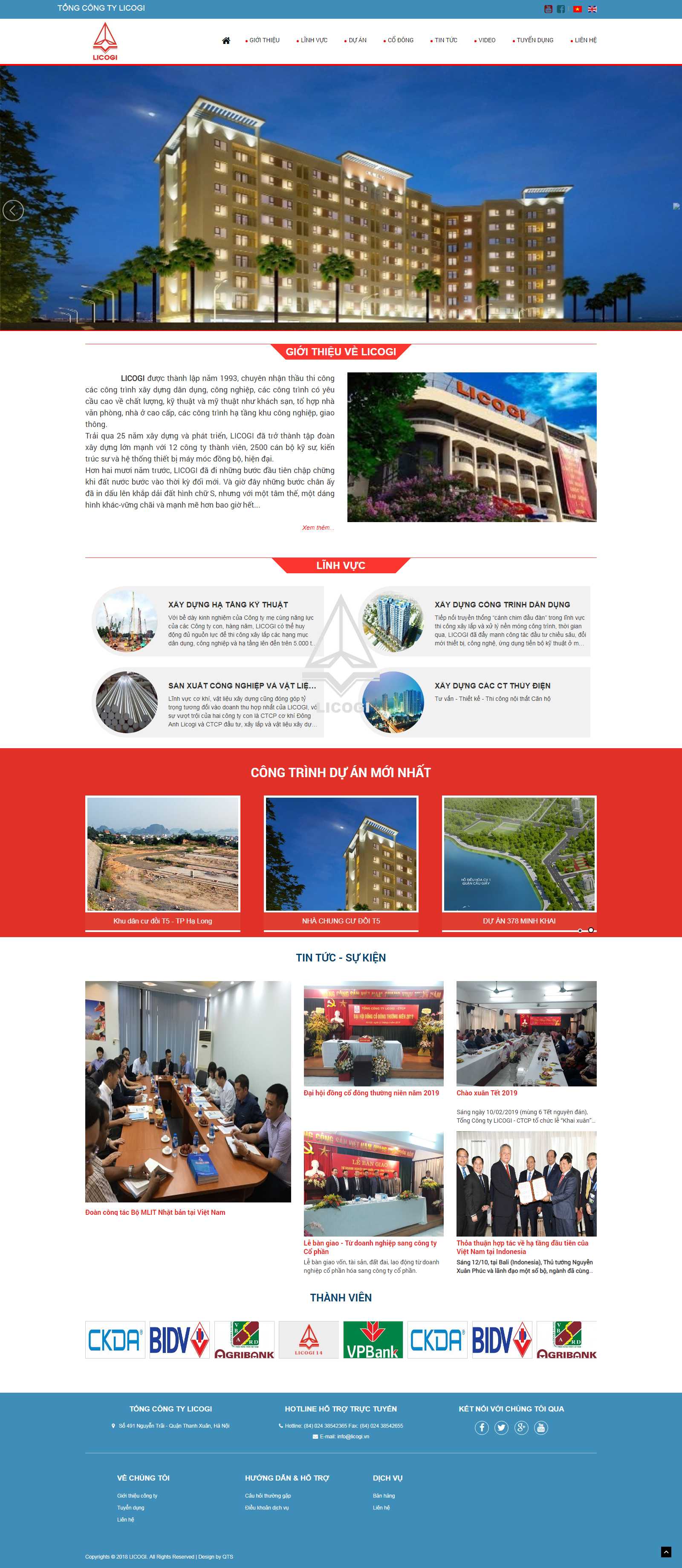 Thiết kế Website tổng công ty - licogi.vn - VietWebGroup.Vn