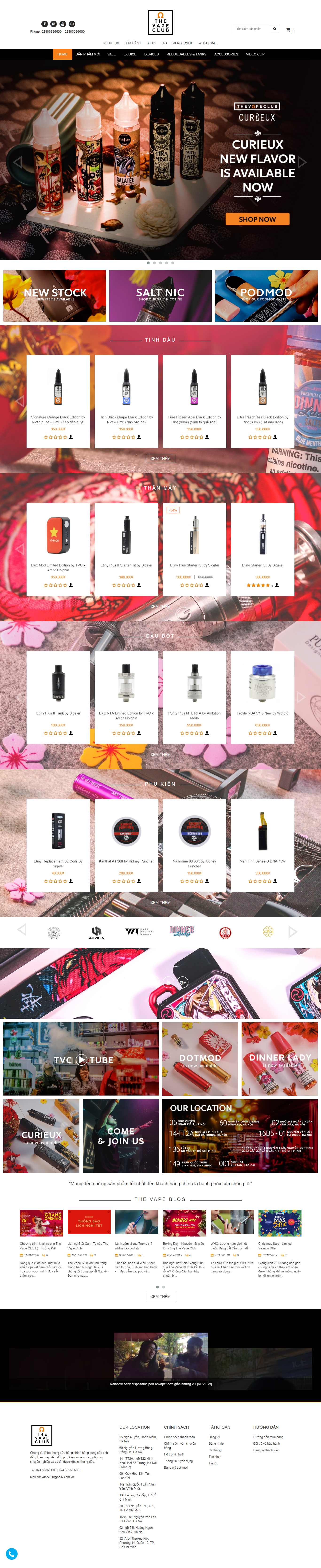 Thiết kế Website thuốc lá điện tử - thevapeclub.vn - VietWebGroup.Vn