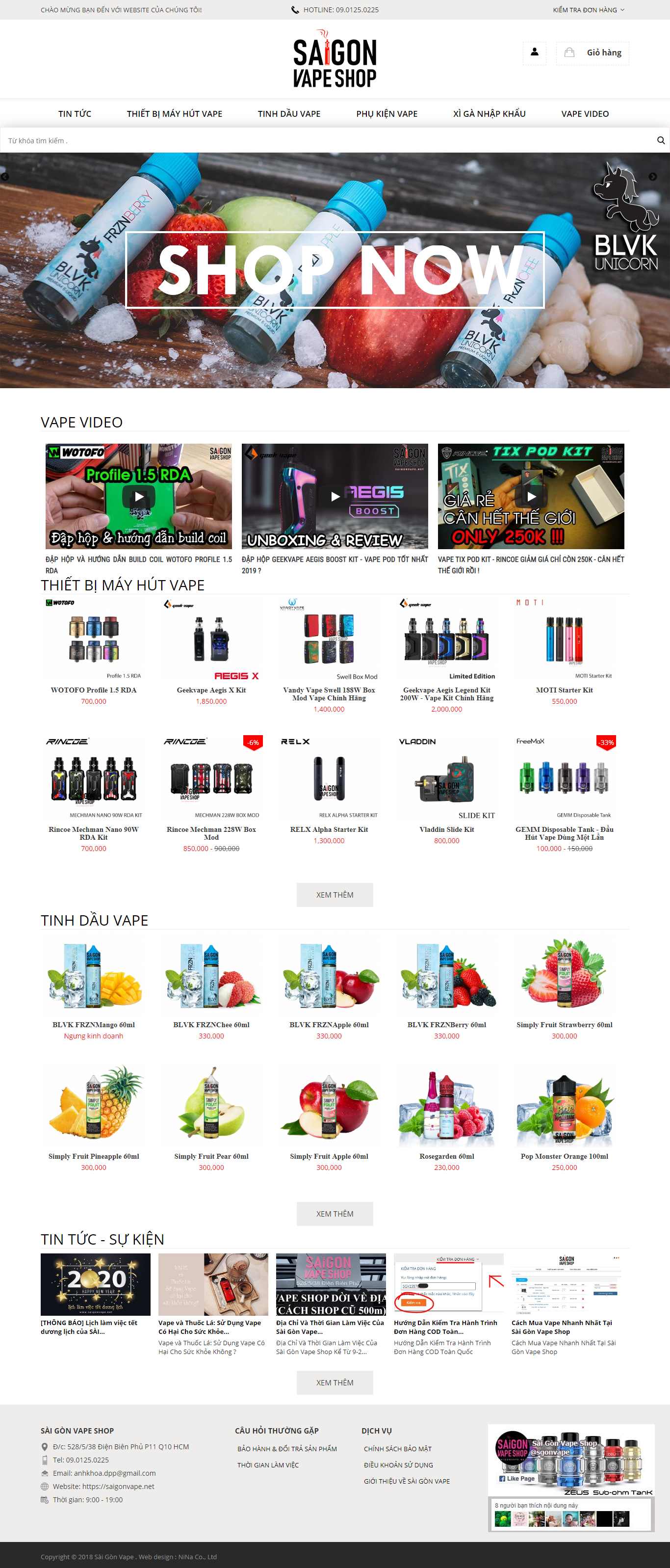 Thiết kế Website thuốc lá điện tử - saigonvape.net - VietWebGroup.Vn