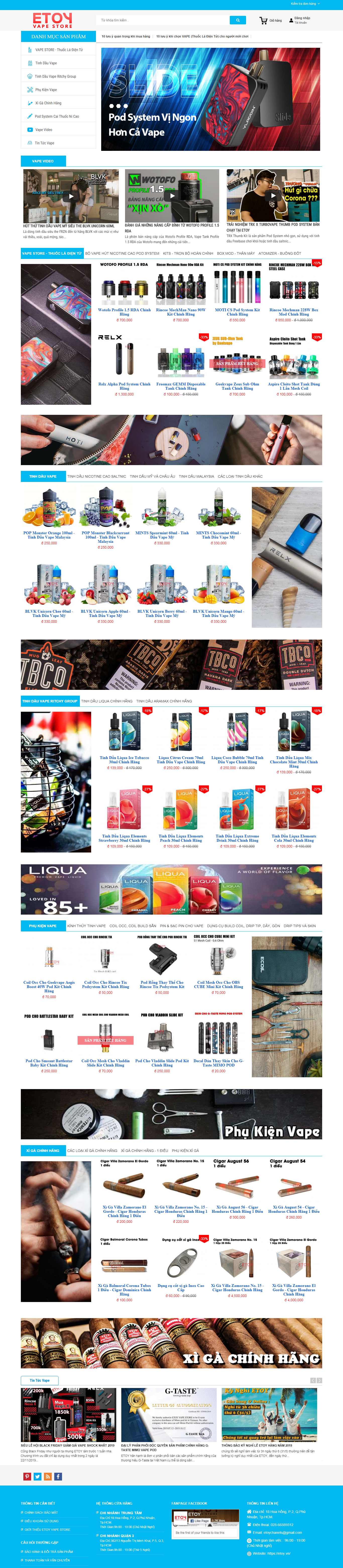 Thiết kế Website thuốc lá điện tử - etoy.vn - VietWebGroup.Vn