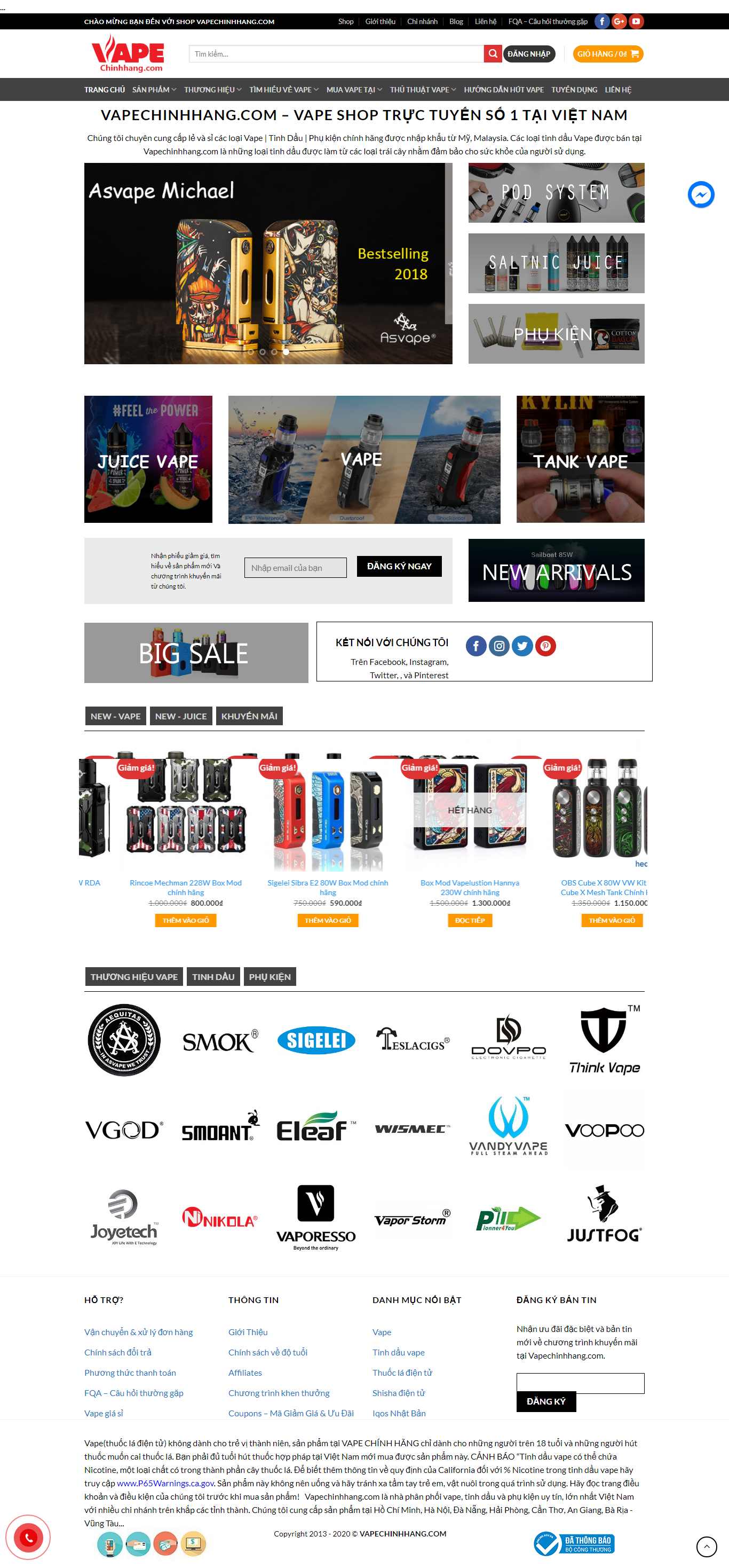 Thiết kế Website thuốc lá điện tử - vapechinhhang.com - VietWebGroup.Vn