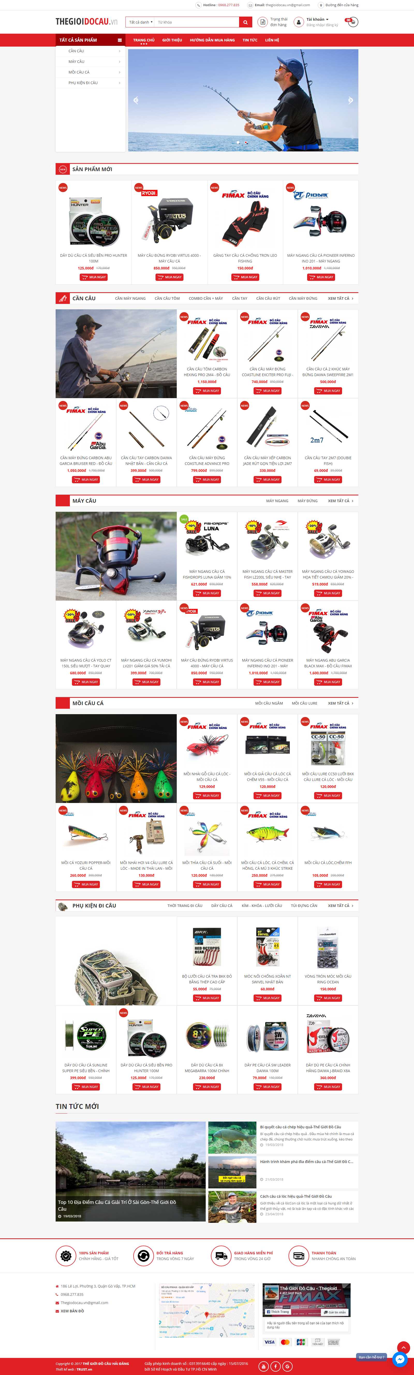 Thiết kế Website đồ câu cá - thegioidocau.vn - VietWebGroup.Vn
