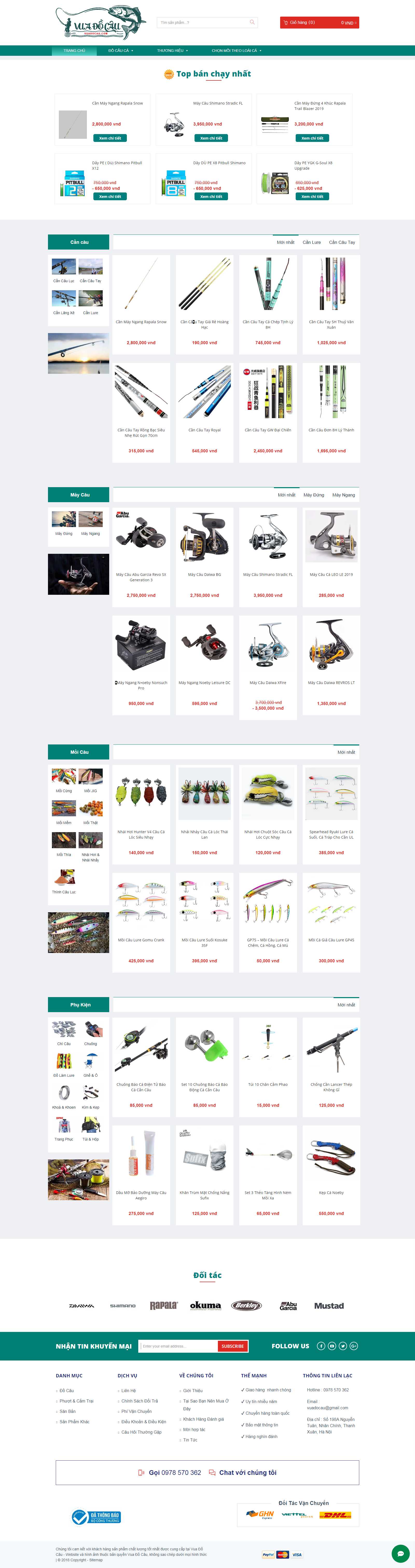 Thiết kế Website đồ câu cá - vuadocau.com - VietWebGroup.Vn
