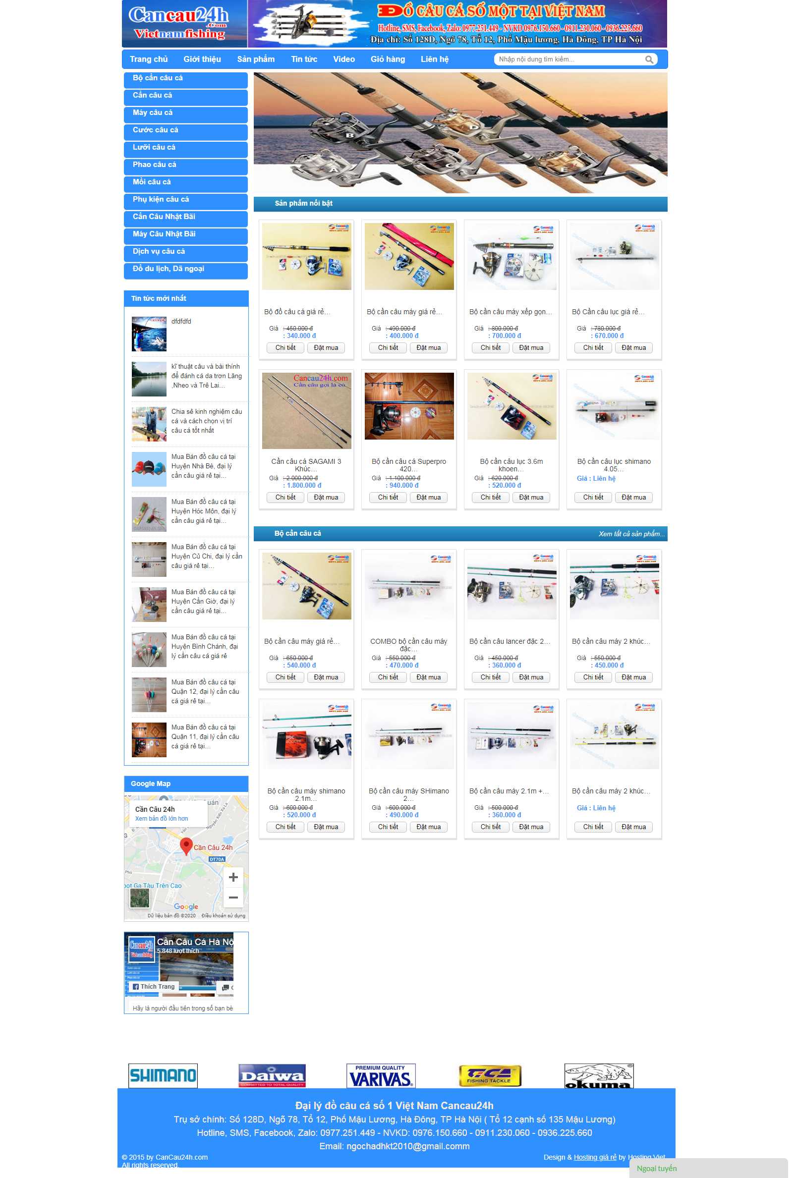 Thiết kế Website đồ câu cá - cancau24h.com - VietWebGroup.Vn