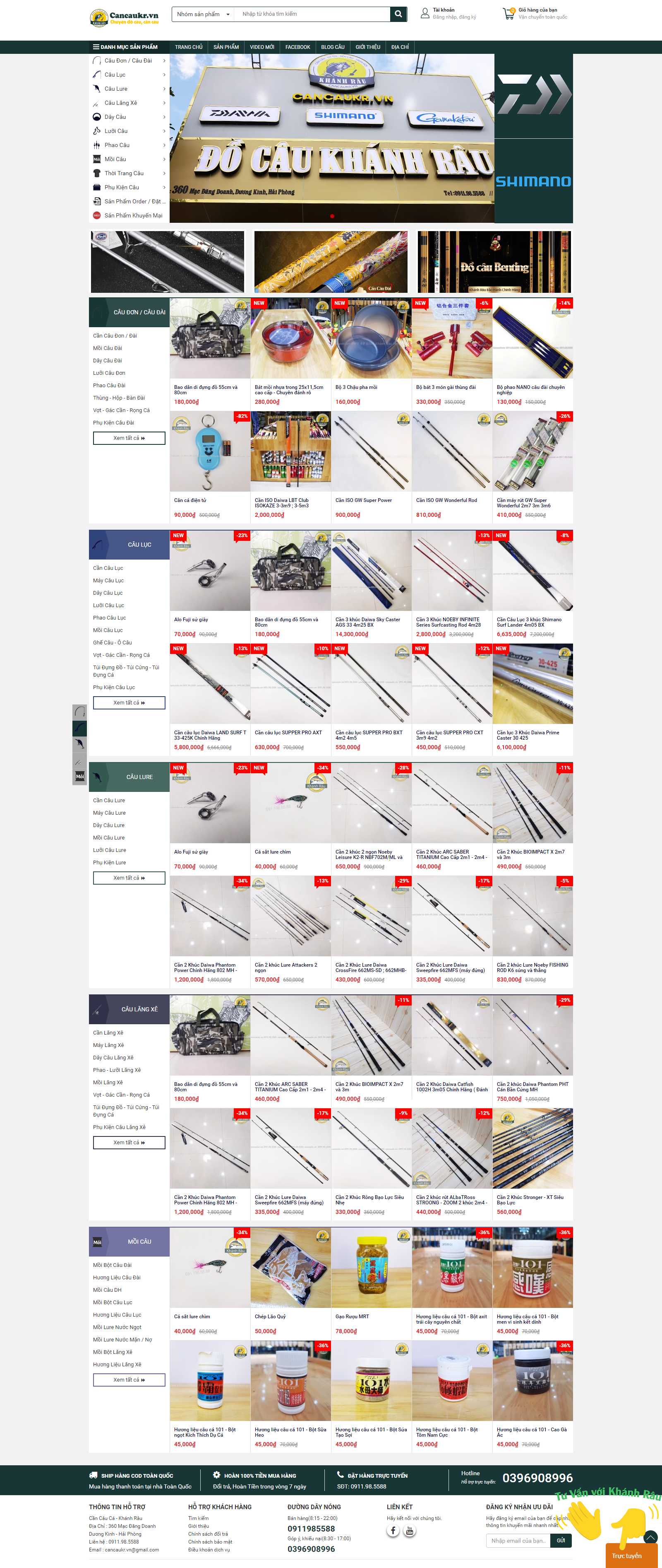 Thiết kế Website đồ câu cá - cancaukr.vn - VietWebGroup.Vn