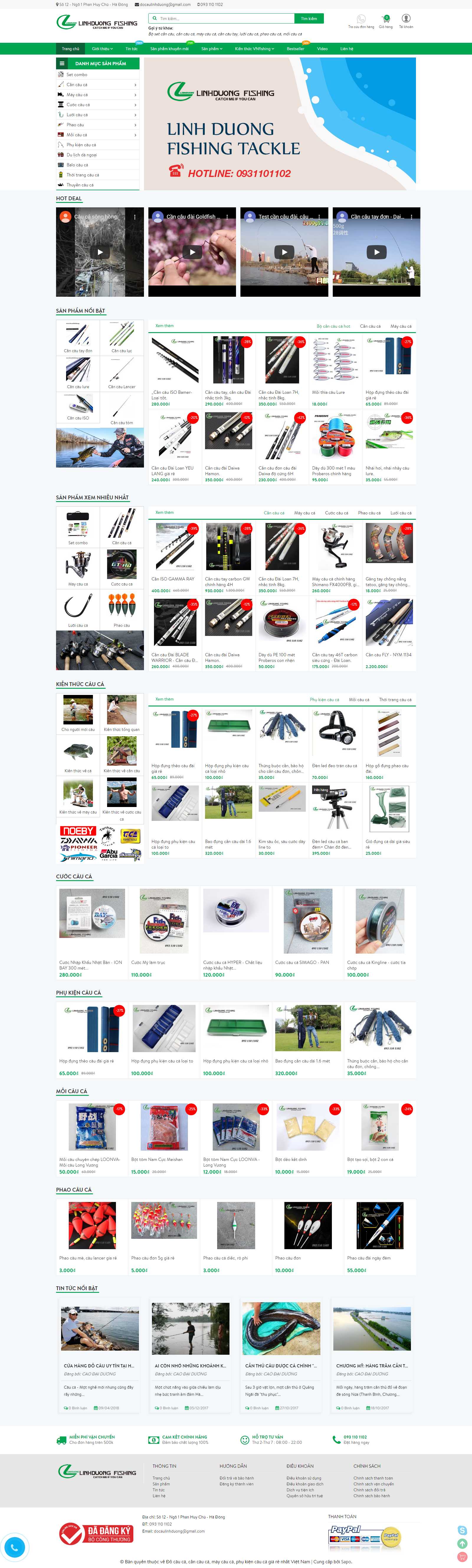 Thiết kế Website cần câu cá - docaulinhduong.com - VietWebGroup.Vn