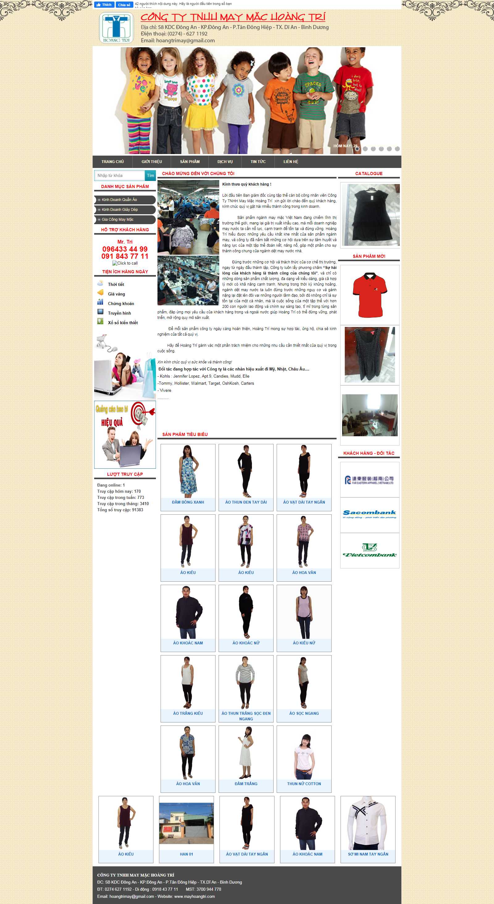 Thiết kế Website công ty may - mayhoangtri.com - VietWebGroup.Vn