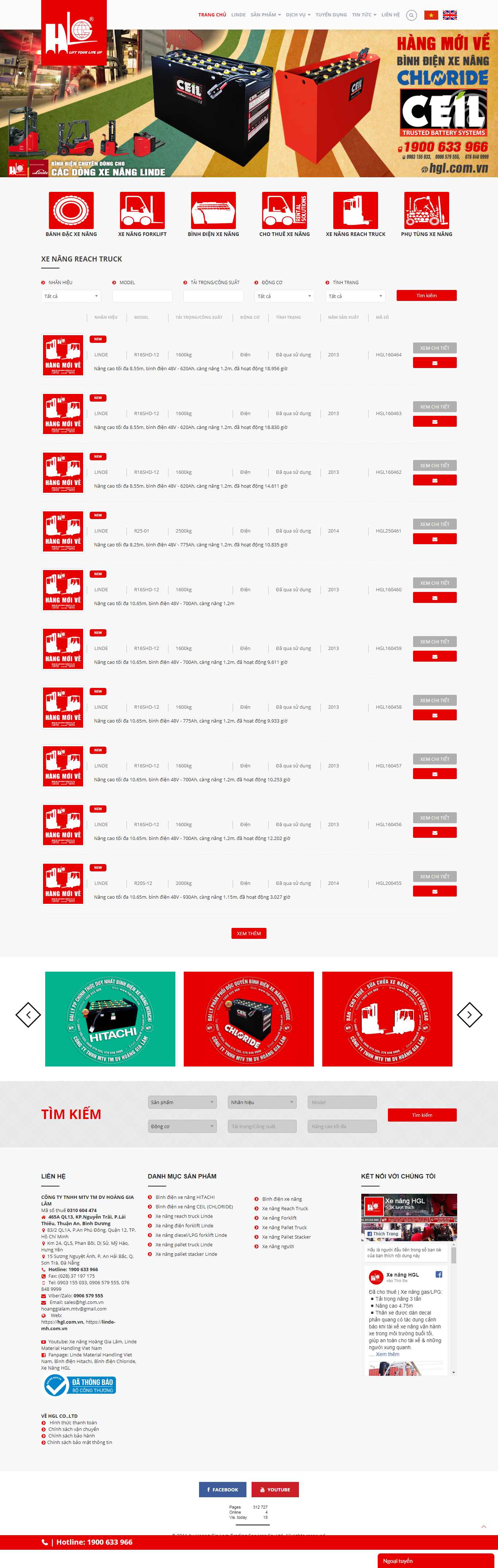 Thiết kế Website xe nâng hàng - hgl.com.vn - VietWebGroup.Vn