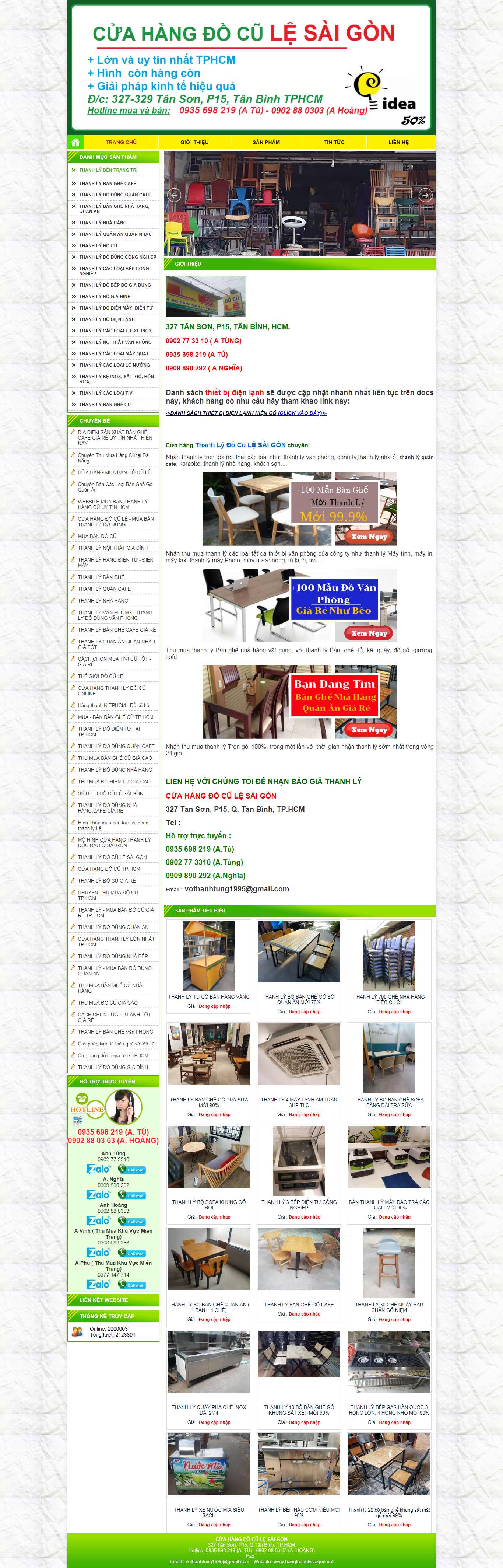Thiết kế Website bàn ghế cũ - hangthanhlysaigon.net - VietWebGroup.Vn