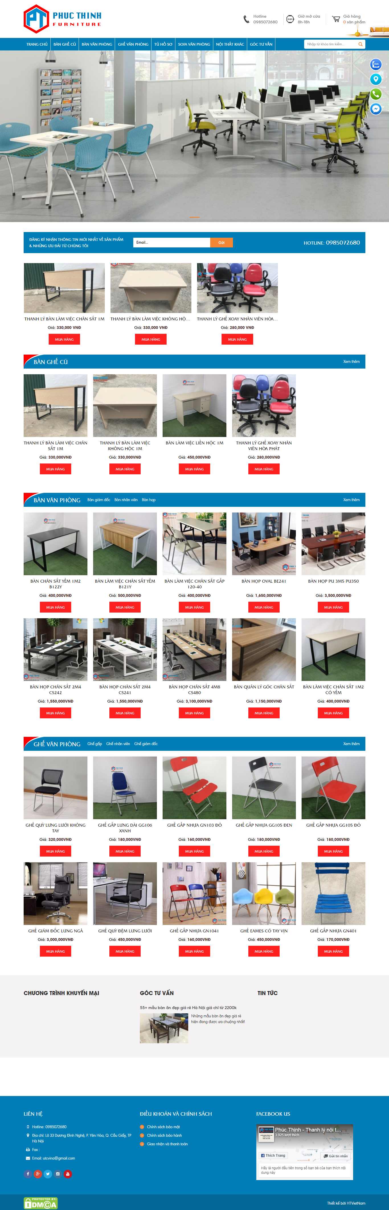 Thiết kế Website bàn ghế cũ - noithatphucthinh.vn - VietWebGroup.Vn