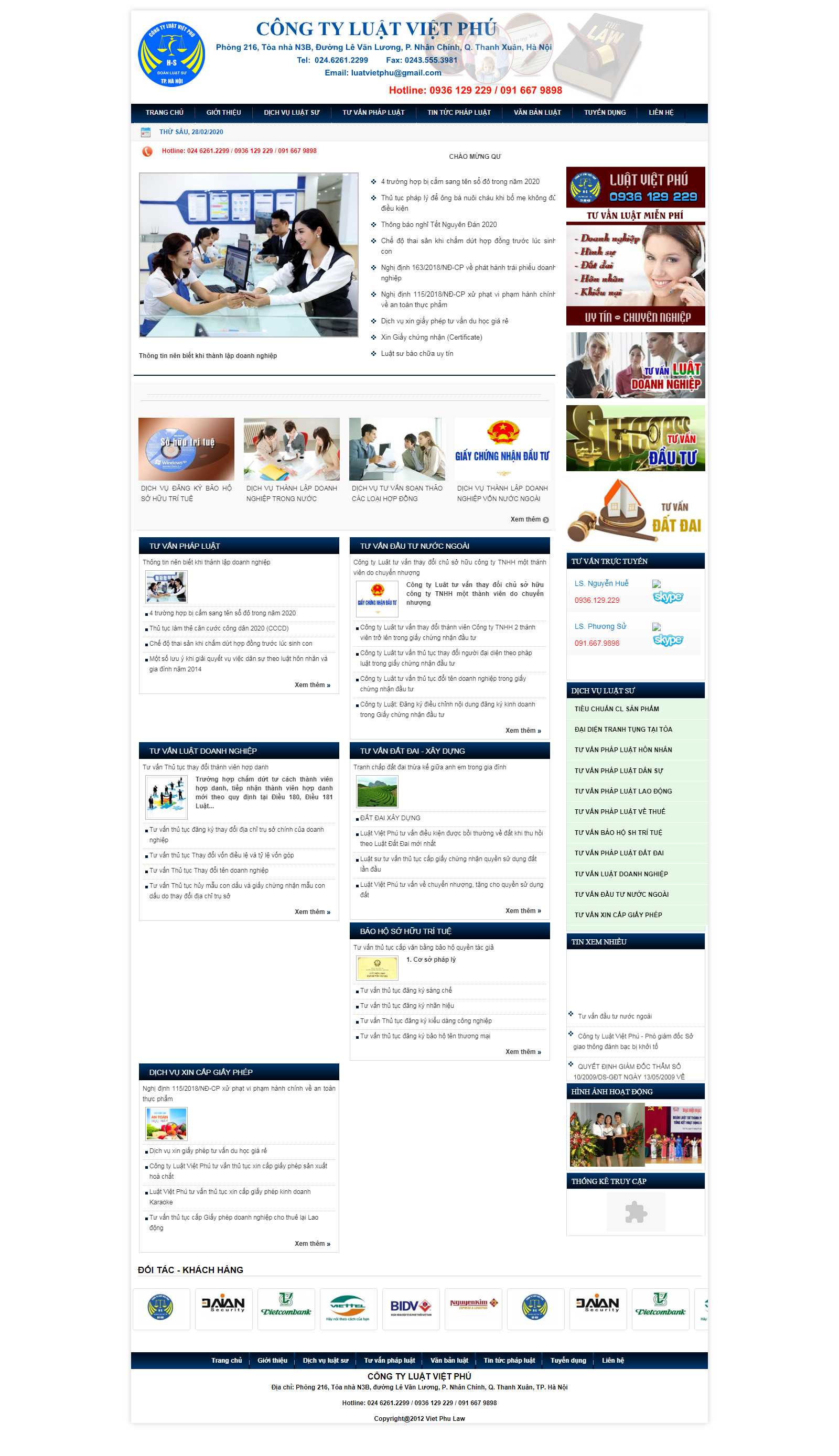 Thiết kế Website văn phòng luật sư - luatvietphu.com.vn - VietWebGroup.Vn