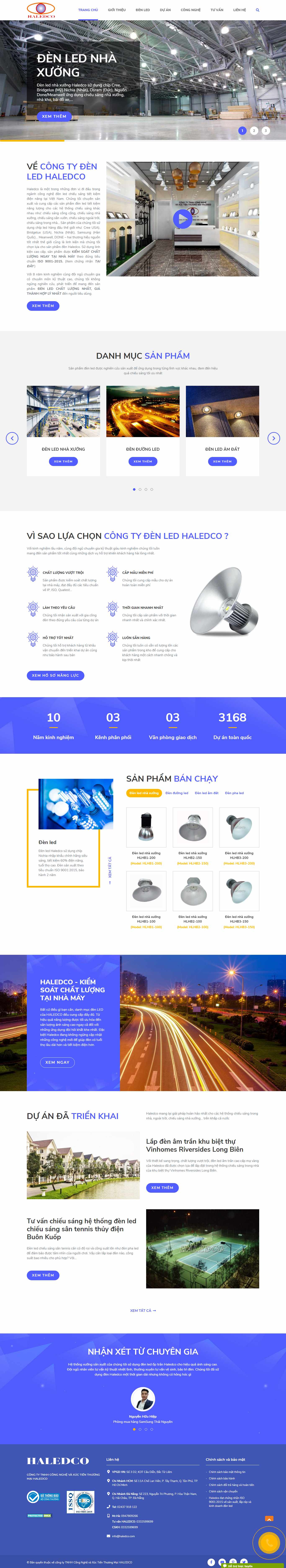Thiết kế Website quảng cáo đèn led - haledco.com - VietWebGroup.Vn