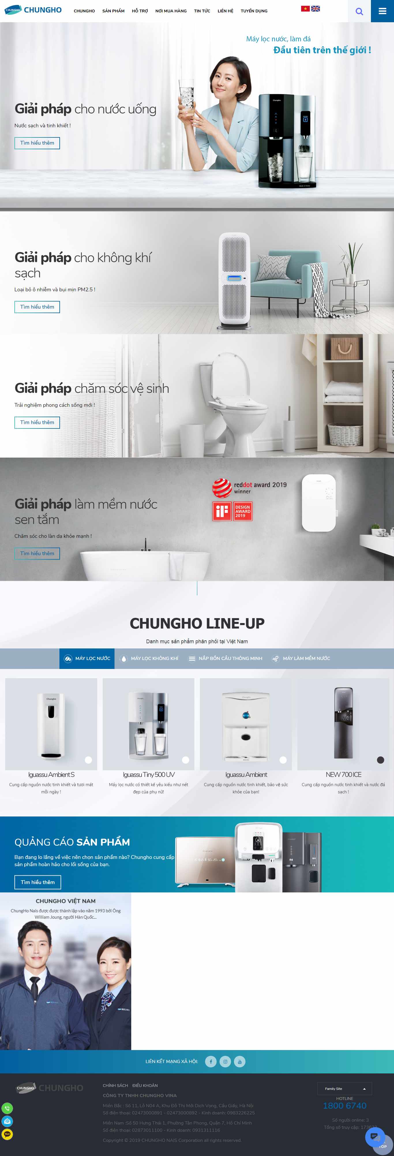 Thiết kế Website máy lọc khí - chungho.com.vn - VietWebGroup.Vn