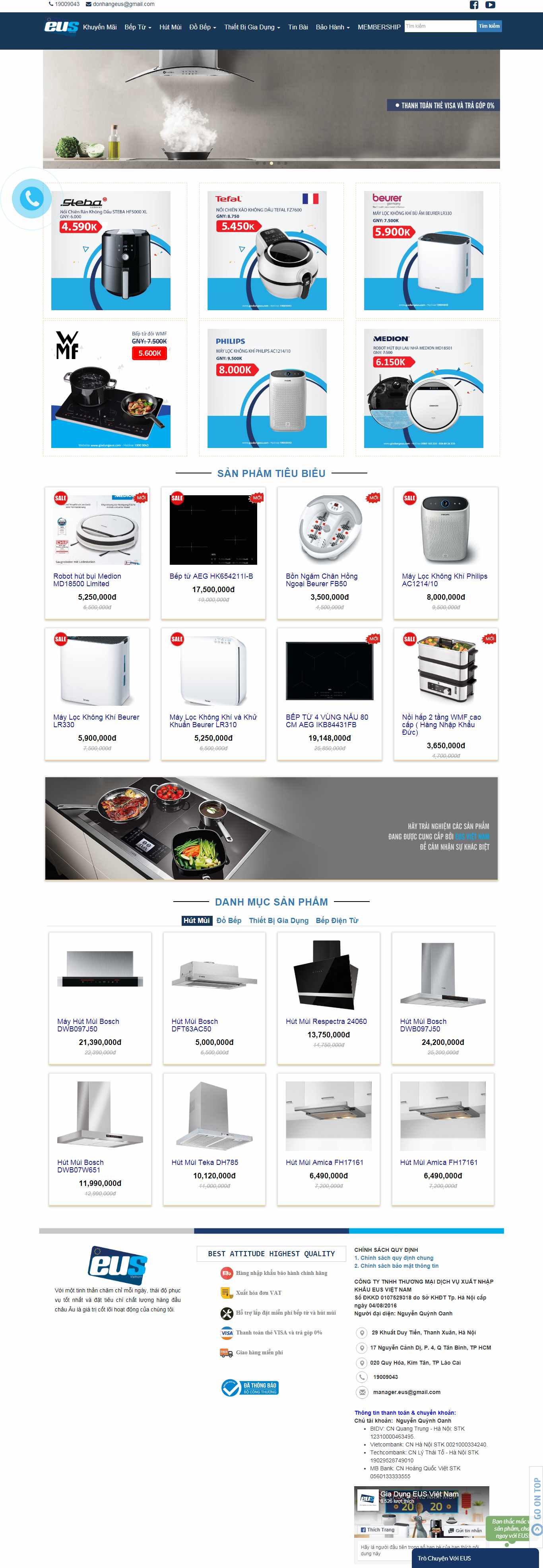 Thiết kế Website máy lọc khí - giadungeus.com - VietWebGroup.Vn