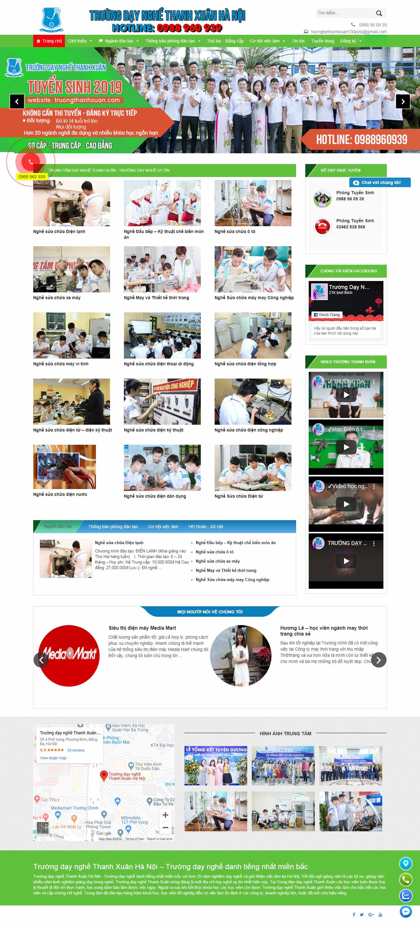 Thiết kế Website trường dạy nghề - đào tạo nghề - truongthanhxuan.com - VietWebGroup.Vn