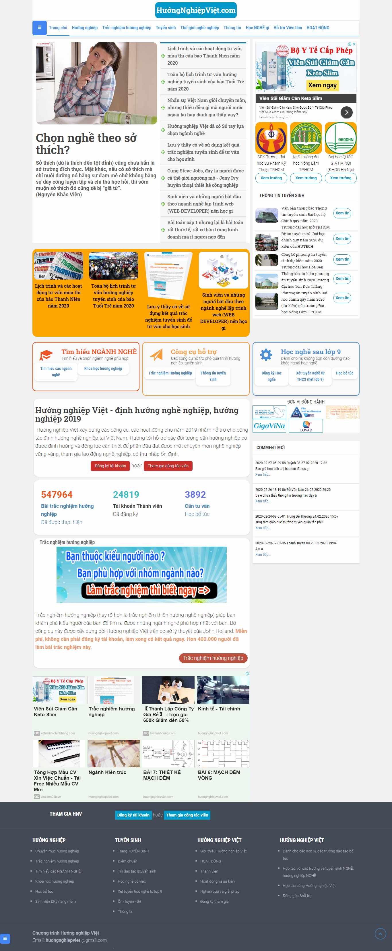 Thiết kế Website trường dạy nghề - đào tạo nghề - www.huongnghiepviet.com - VietWebGroup.Vn