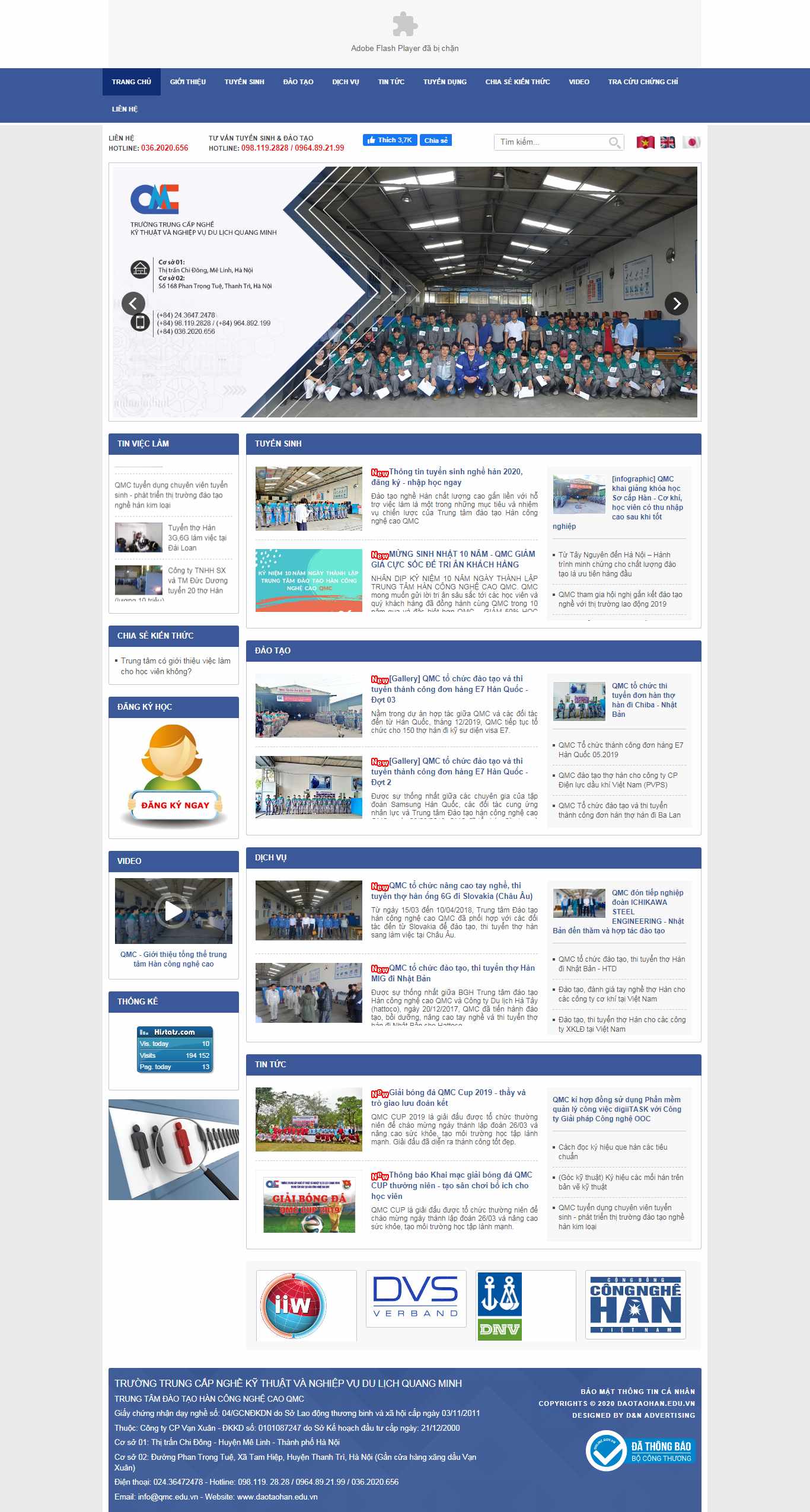 Thiết kế Website trường dạy nghề - đào tạo nghề - www.daotaohan.edu.vn - VietWebGroup.Vn