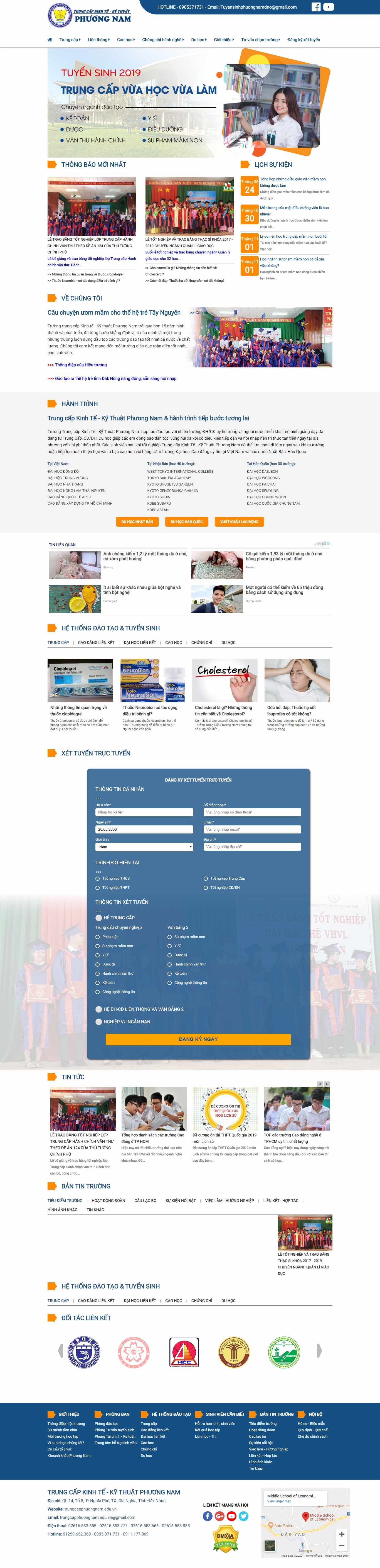 Thiết kế Website trường dạy nghề - đào tạo nghề - trungcapphuongnam.edu.vn - VietWebGroup.Vn