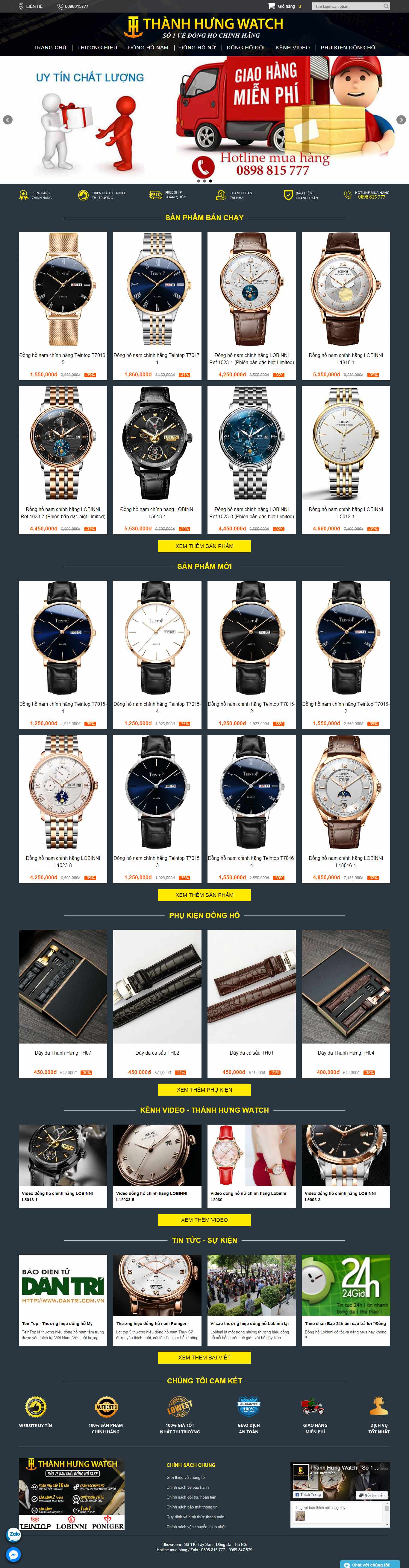 Thiết kế Website uy tín - thanhhungwatch.vn - VietWebGroup.Vn