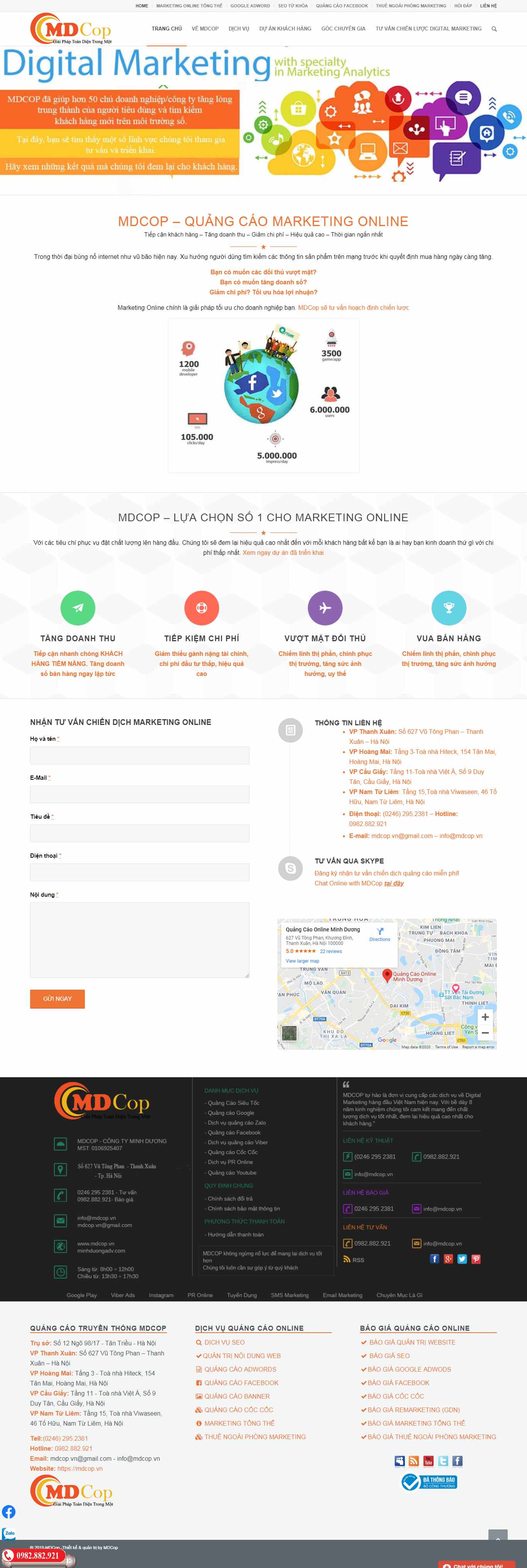 Thiết kế Website quảng cáo online - mdcop.vn - VietWebGroup.Vn