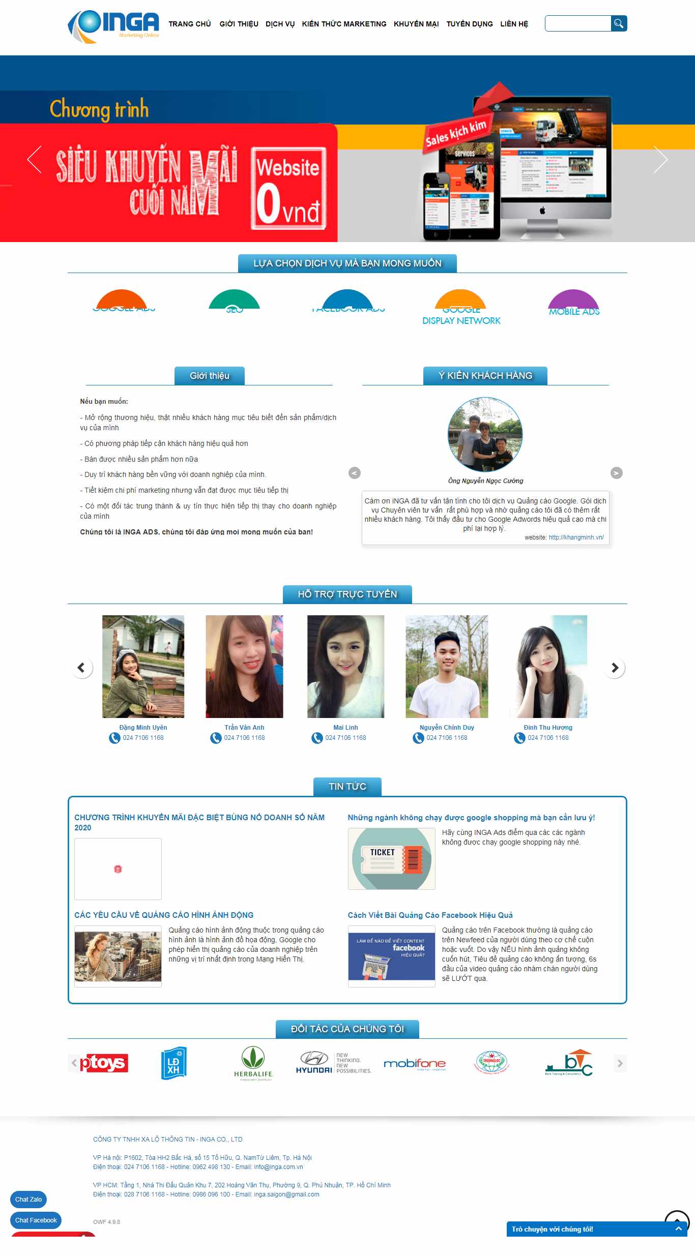 Thiết kế Website quảng cáo online - ingaads.com - VietWebGroup.Vn