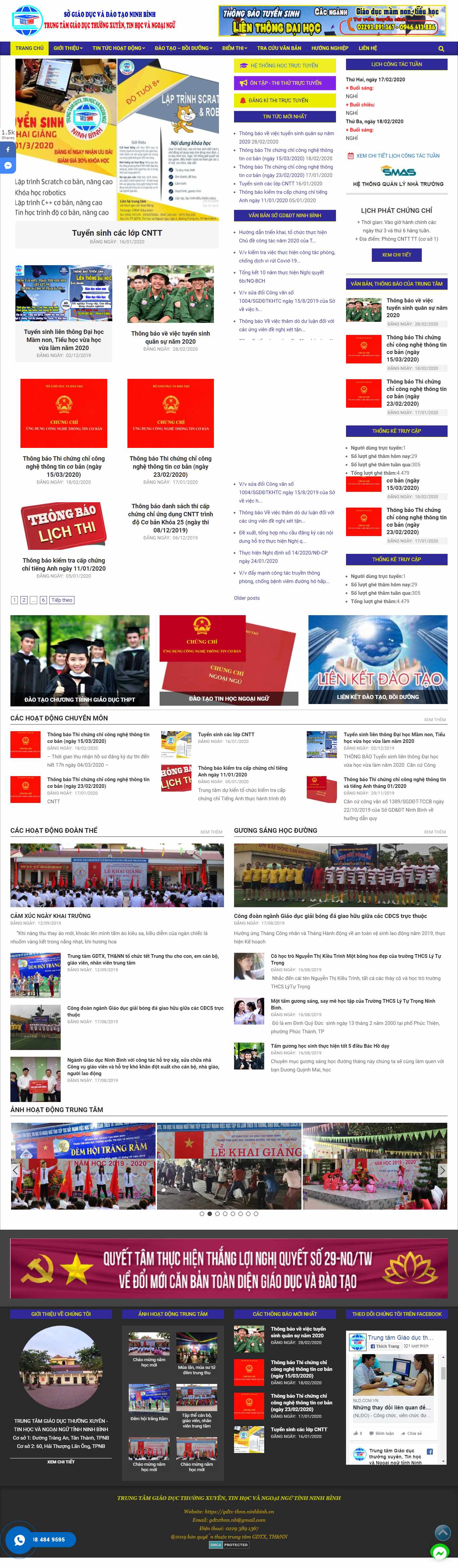 Thiết kế Website trung tâm giáo dục thường xuyên - gdtx-thnn.ninhbinh.vn - VietWebGroup.Vn