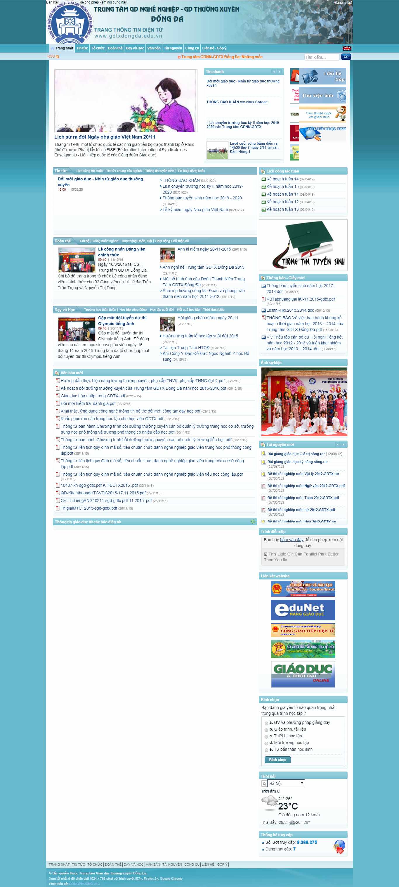 Thiết kế Website trung tâm giáo dục thường xuyên - gdtxdongda.edu.vn - VietWebGroup.Vn