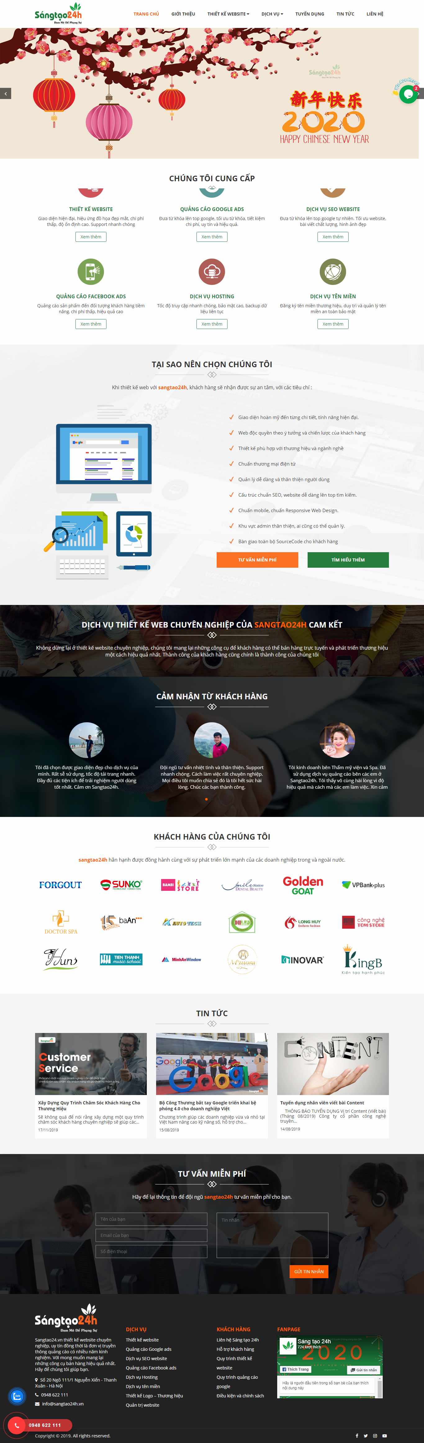 Thiết kế Website công ty truyền thông - sangtao24h.net - VietWebGroup.Vn