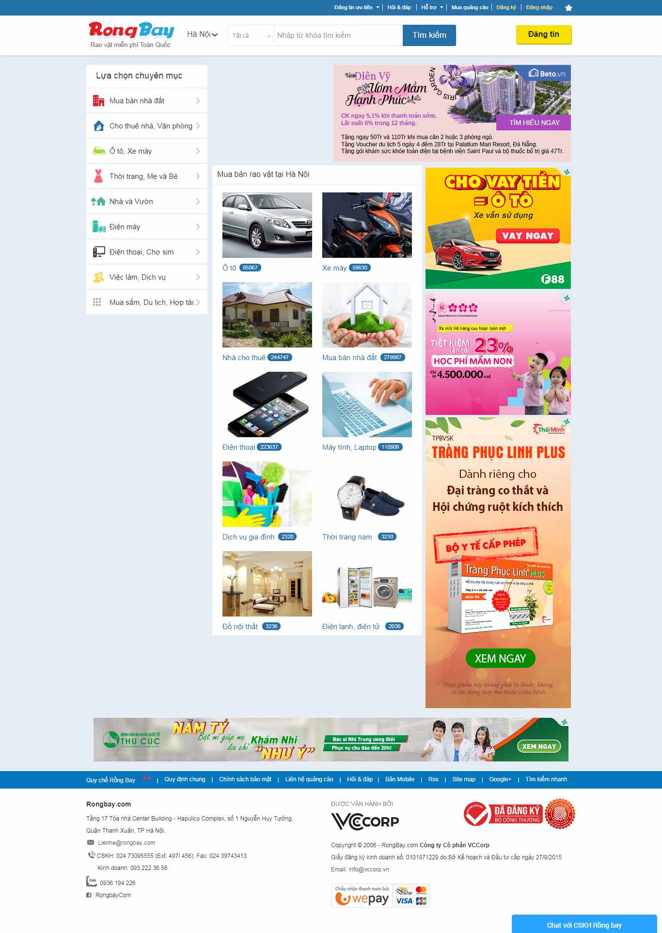 Thiết kế Website cho thuê nhà - rongbay.com - VietWebGroup.Vn