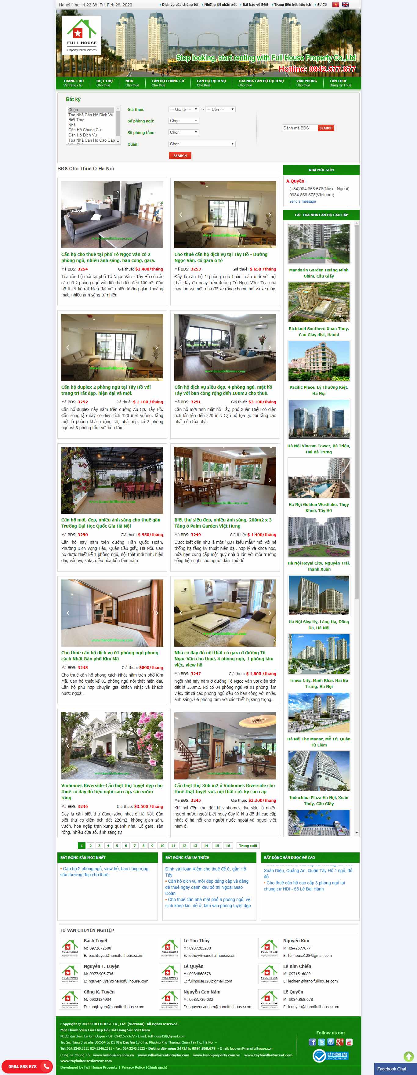 Thiết kế Website cho thuê nhà - www.hanoifullhouse.com - VietWebGroup.Vn