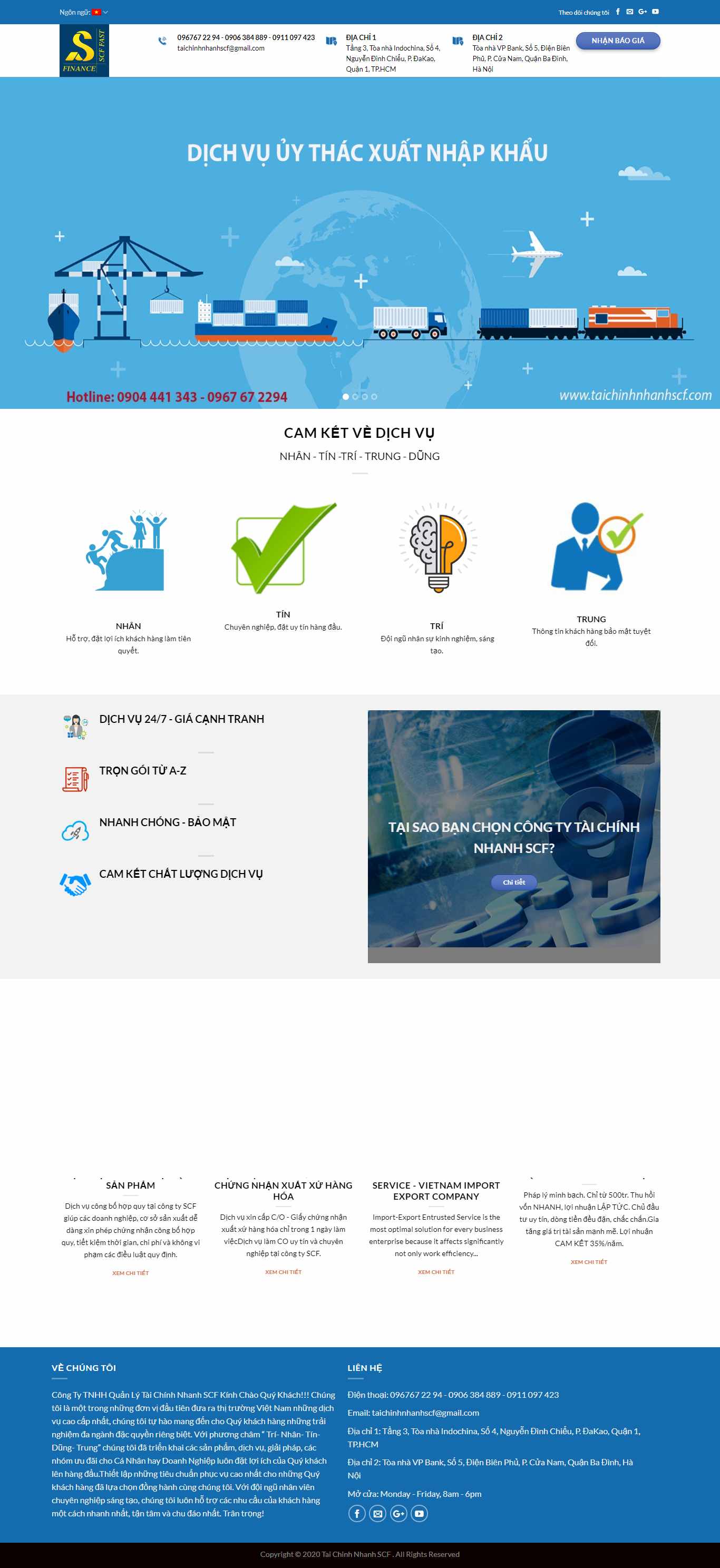 Thiết kế Website xuất nhập cảnh - taichinhnhanhscf.com - VietWebGroup.Vn