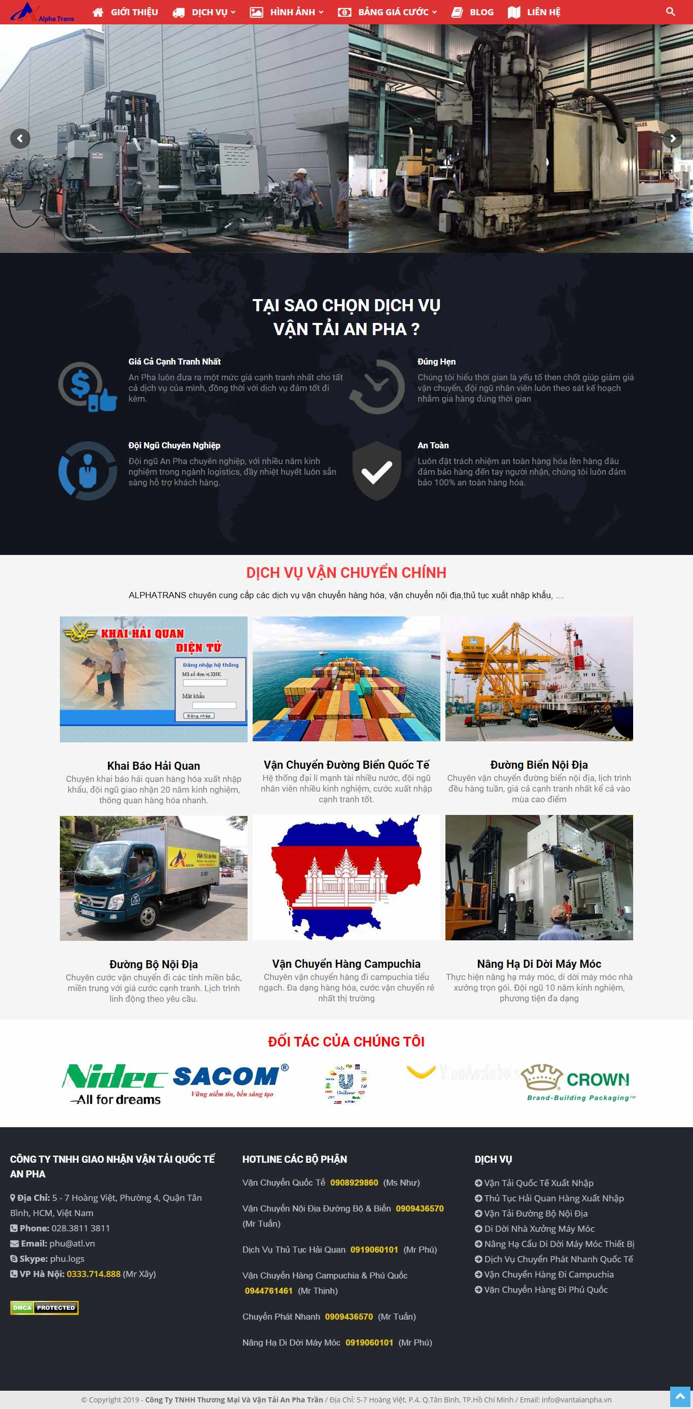 Thiết kế Website xuất nhập cảnh - vantaianpha.vn - VietWebGroup.Vn