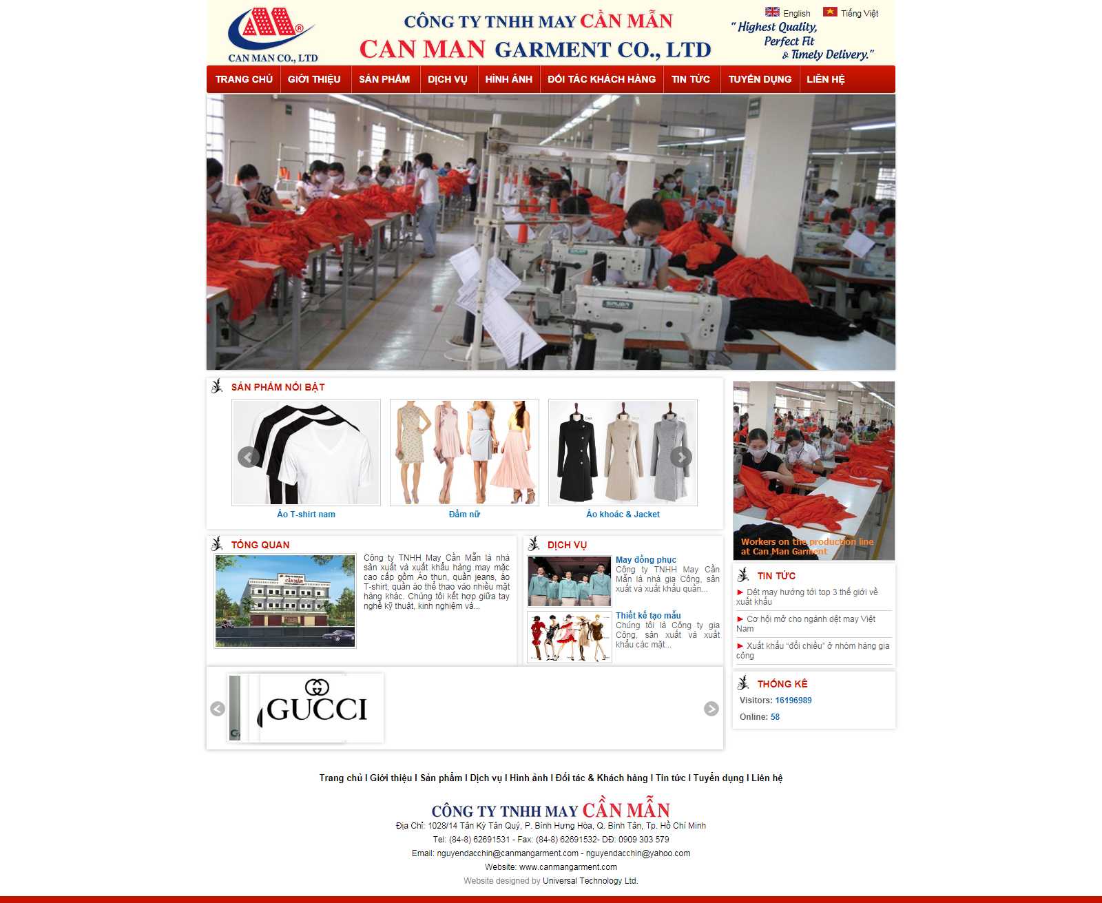 Thiết kế Website công ty may - canmangarment.com - VietWebGroup.Vn