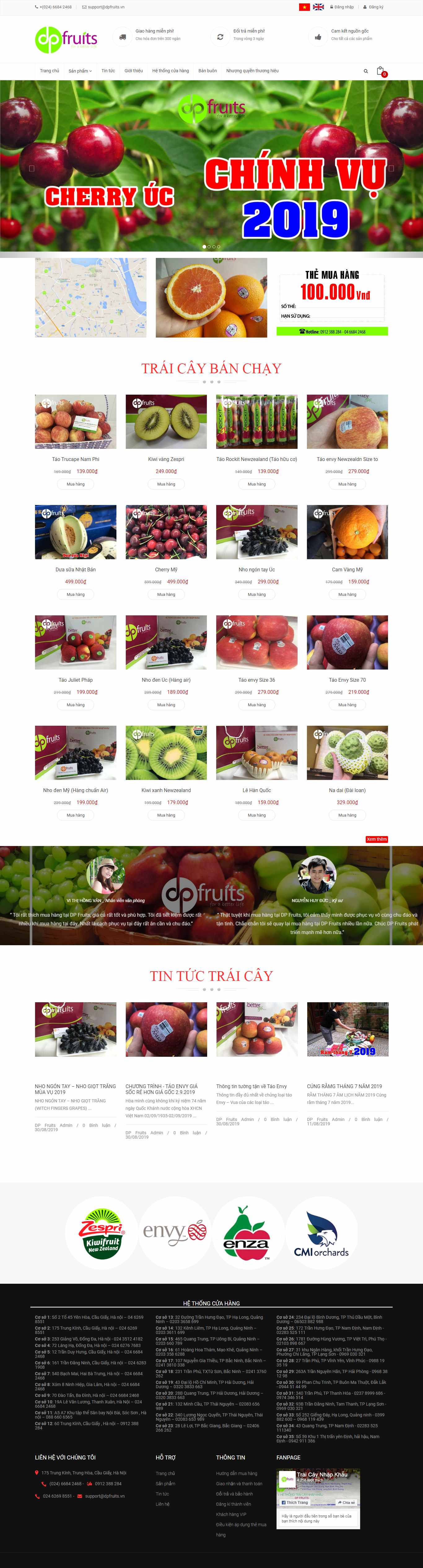 Thiết kế Website bán trái cây - dpfruits.vn - VietWebGroup.Vn