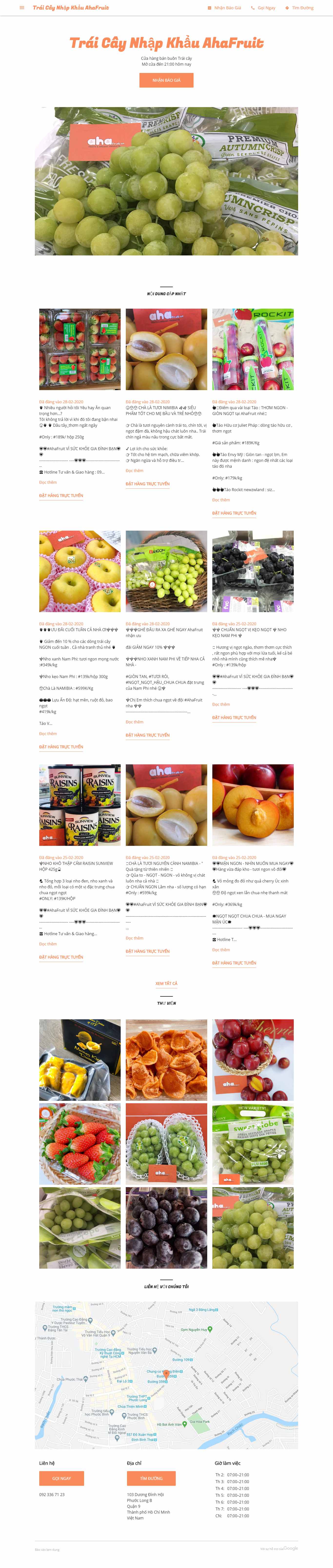 Thiết kế Website bán trái cây - ahafruit-traicay.business.site - VietWebGroup.Vn
