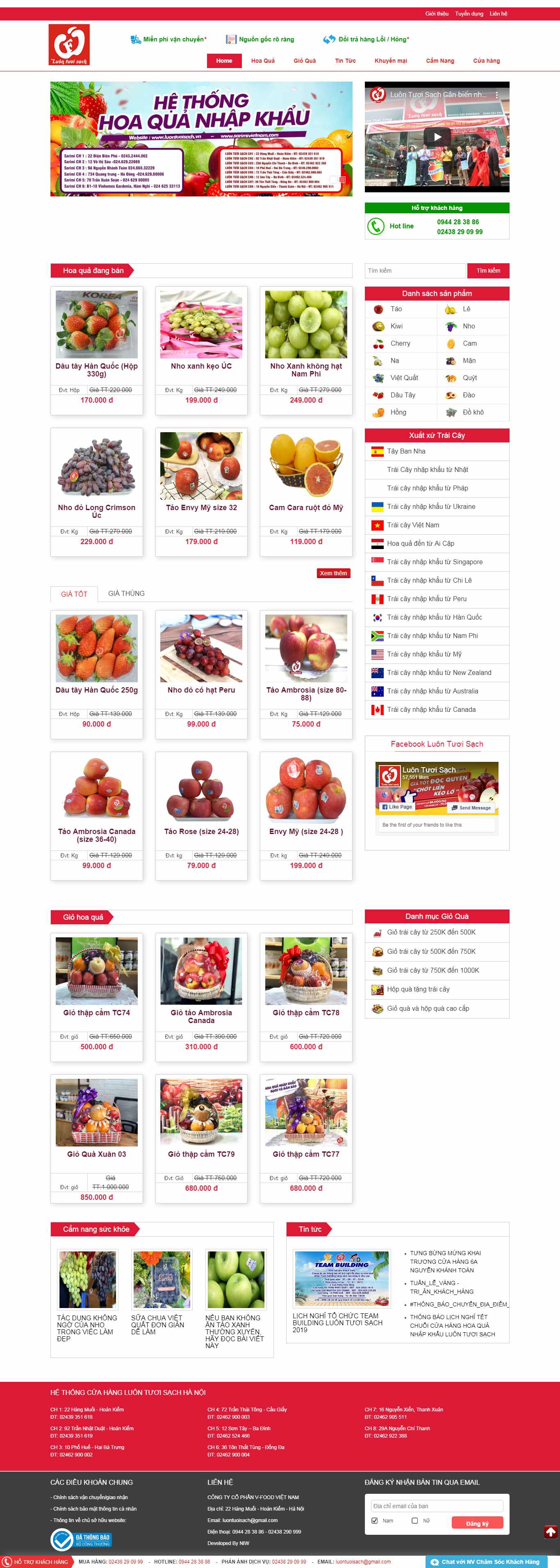 Thiết kế Website bán trái cây - luontuoisach.vn - VietWebGroup.Vn