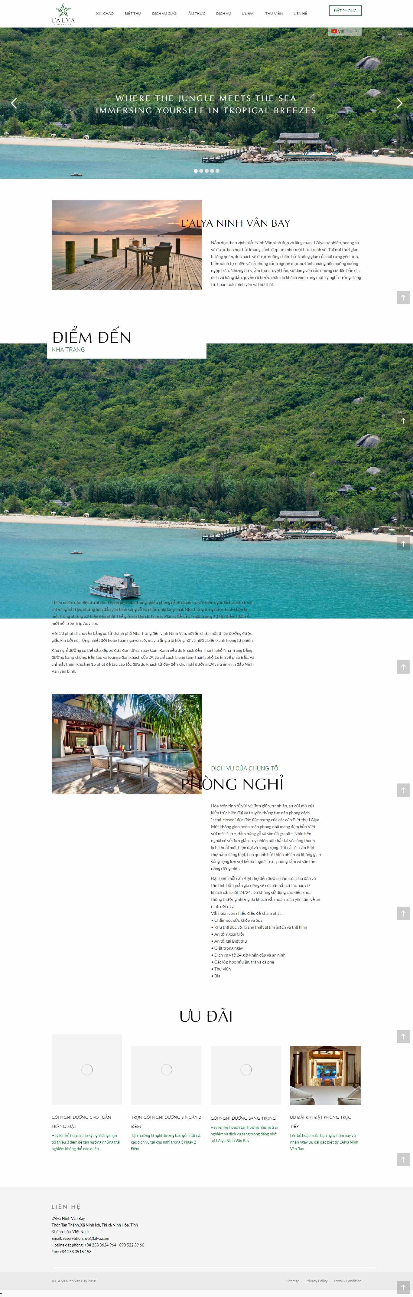 Thiết kế Website resort - khu nghỉ dưỡng - lalyana.com - VietWebGroup.Vn