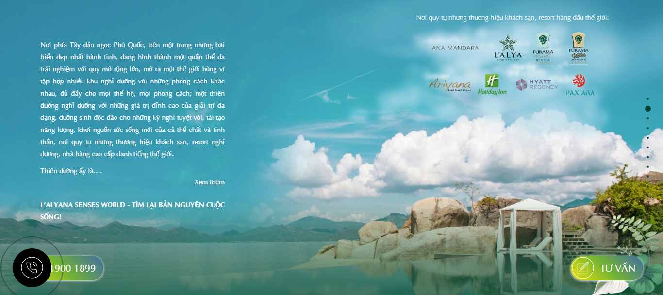 Thiết kế Website resort - khu nghỉ dưỡng - lalyanasensesworld.com.vn - VietWebGroup.Vn