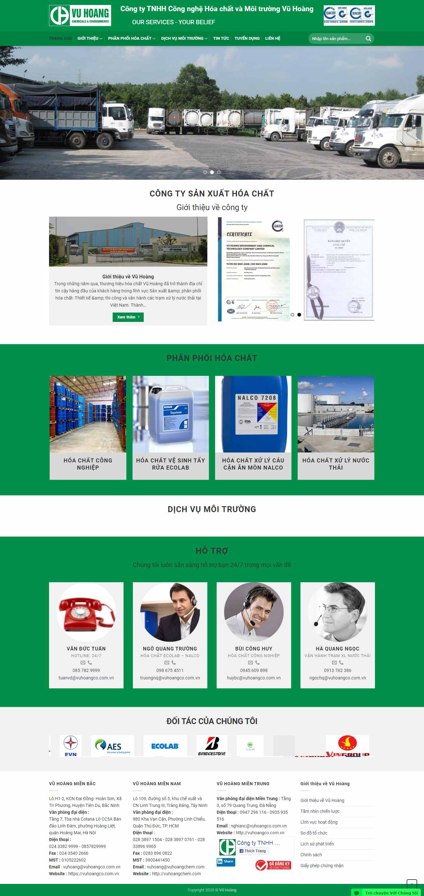 Thiết kế Website hóa chất - vuhoangco.com.vn - VietWebGroup.Vn